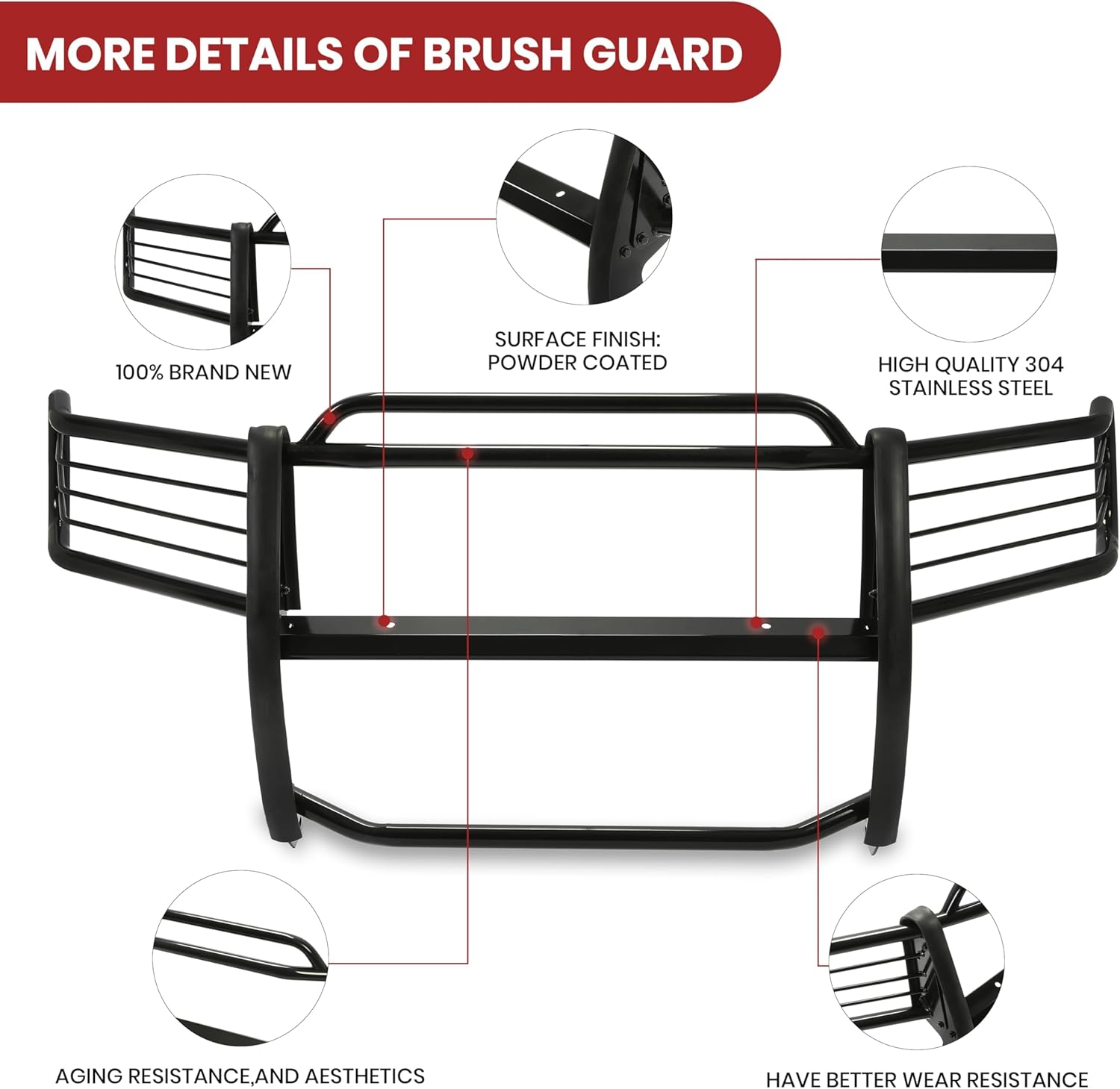 Kojem Brush Guard Compatible with 2004 2005 2006 Dodge Durango 4DR Grille Guard Front Bumper Grill Protection