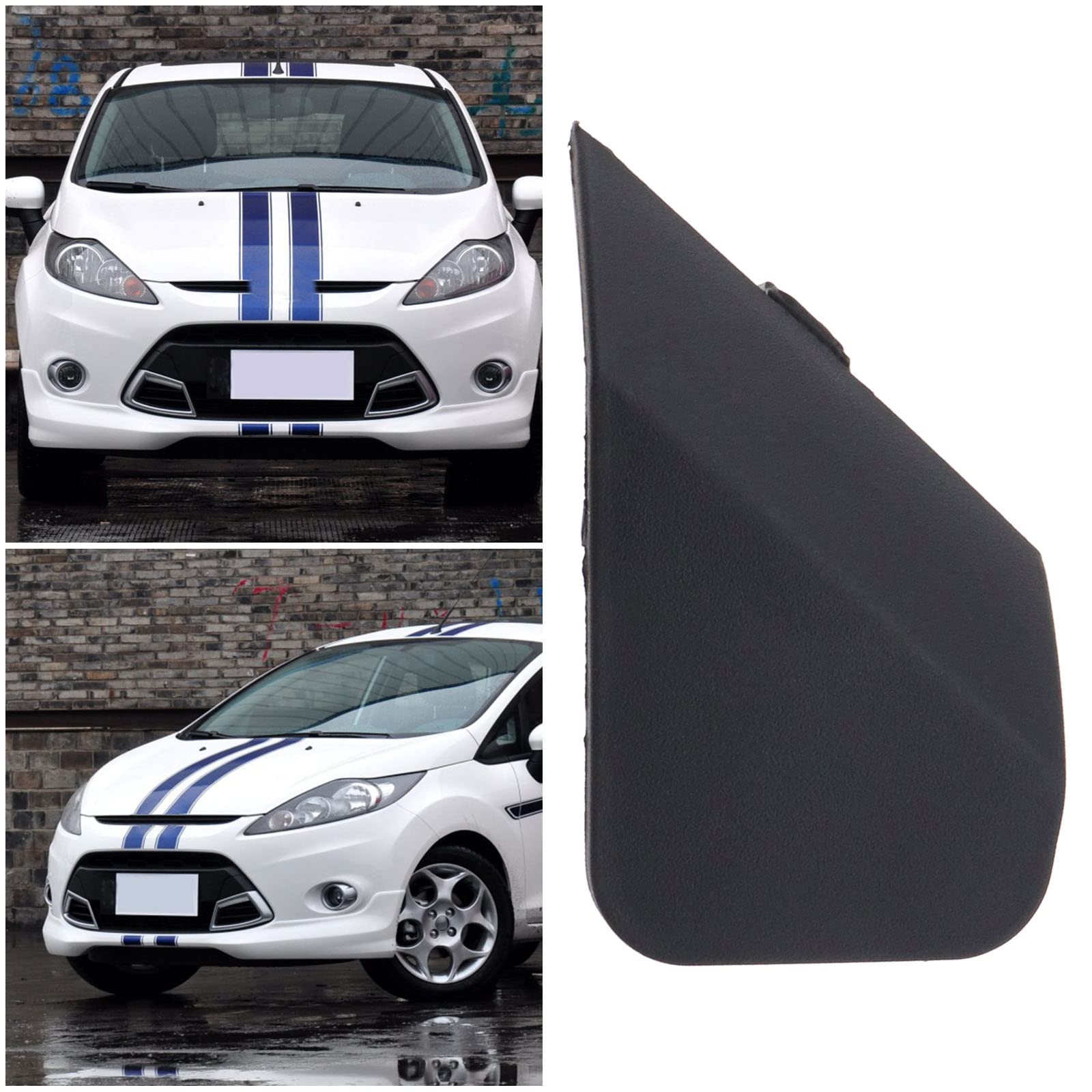Protector De Remolque Para Parachoques Delantero Ford Fiesta 2008-2012 - 2 Piezas, Número De Referencia 1532222, Plástico Negro