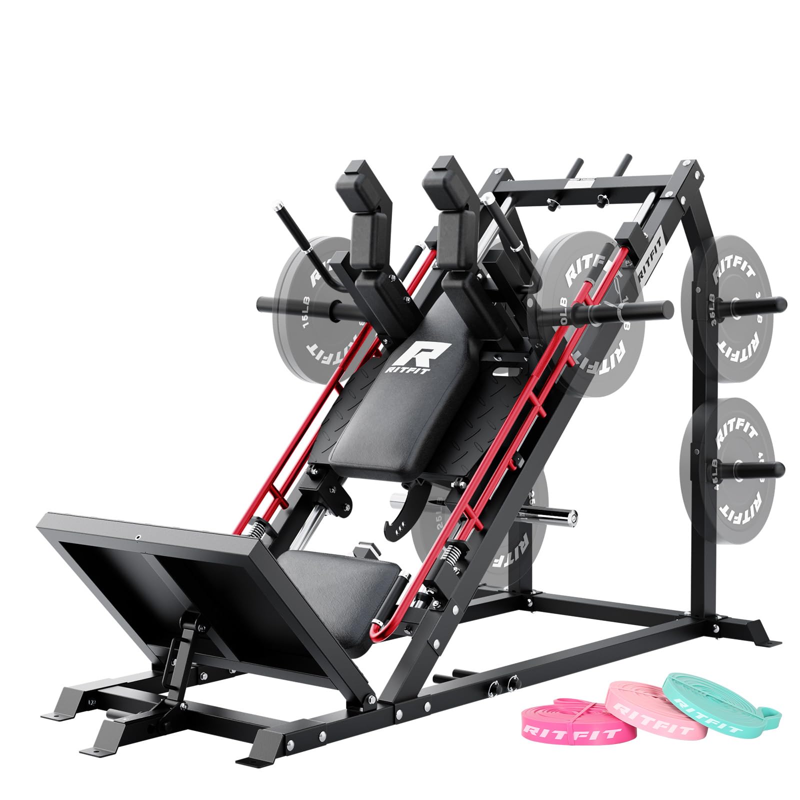 RitFit Gazelle Pro 3-in-1 Leg Press &amp; Hack Squat Machine, 2000LB Capacity