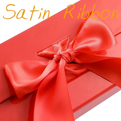 Miniatura 10 de GREEN BEAN 5 cajas de regalo grandes con cinta de 13 x 9.7 x 3.4 pulgadas, cajas de regalo de oro rosa con tapas, cajas de propuesta de dama de