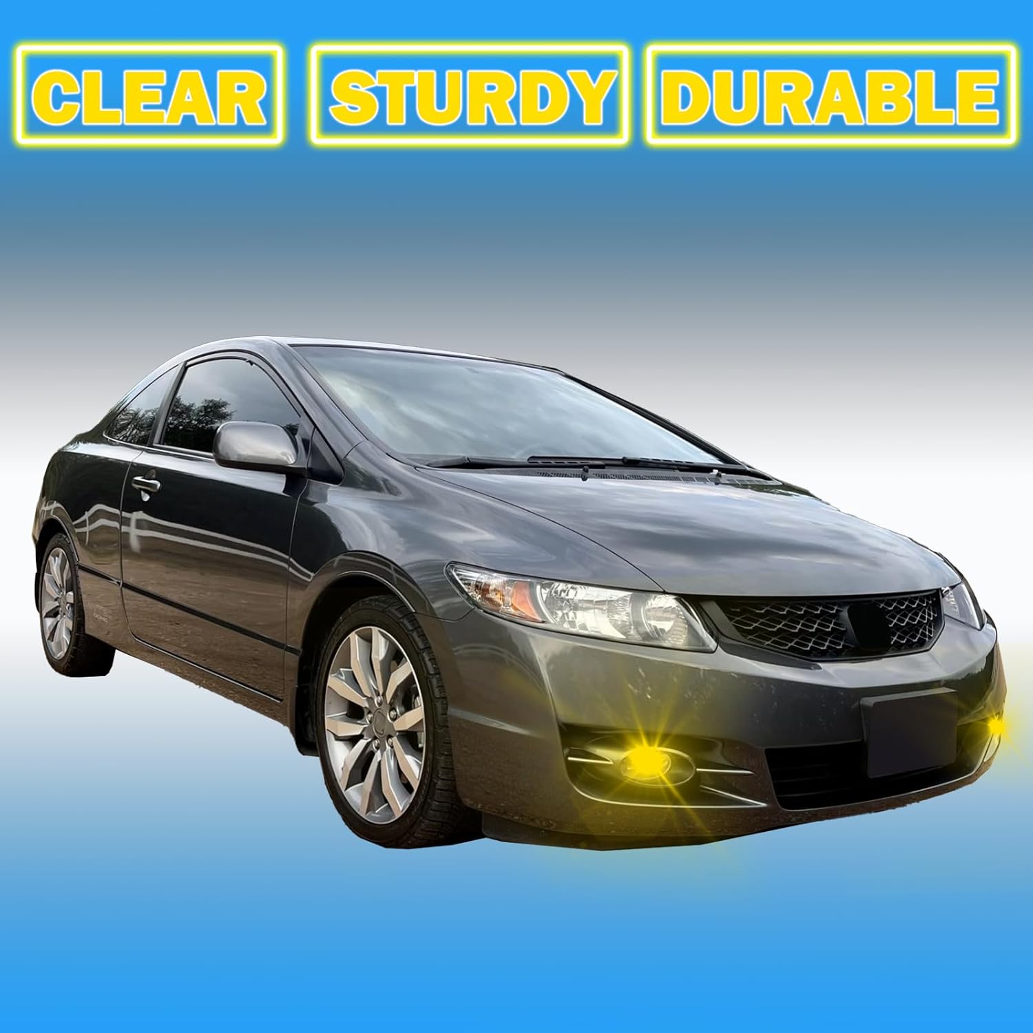 Bona Fog Lights Compatible with 2009 2010 2011 Honda Civic 4 Door Sedan with H11 12V 55W Bulbs and Wiring Harness (Clear Lens)