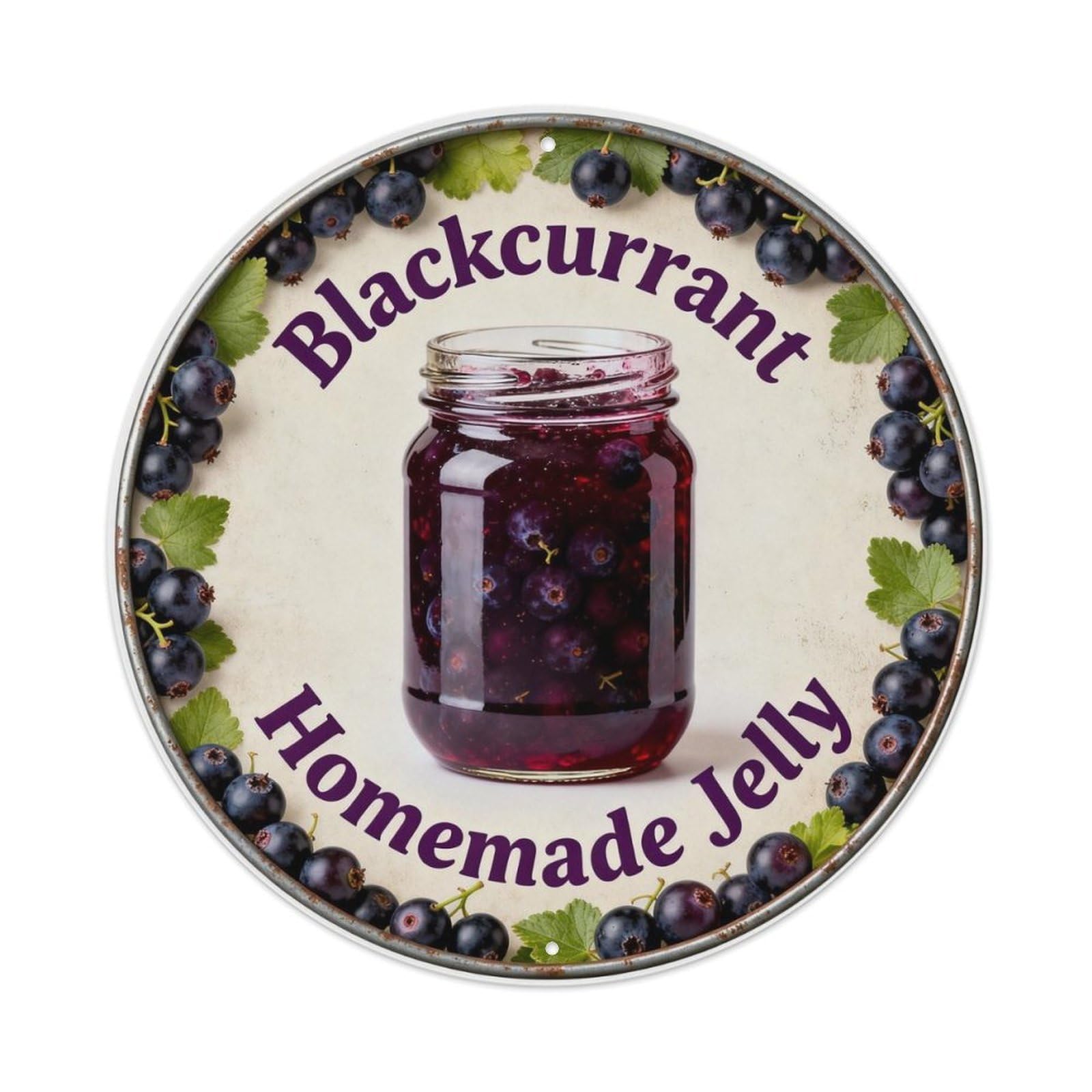 Blackcurrant Homemade Jelly Metal Tin Sign Plaque