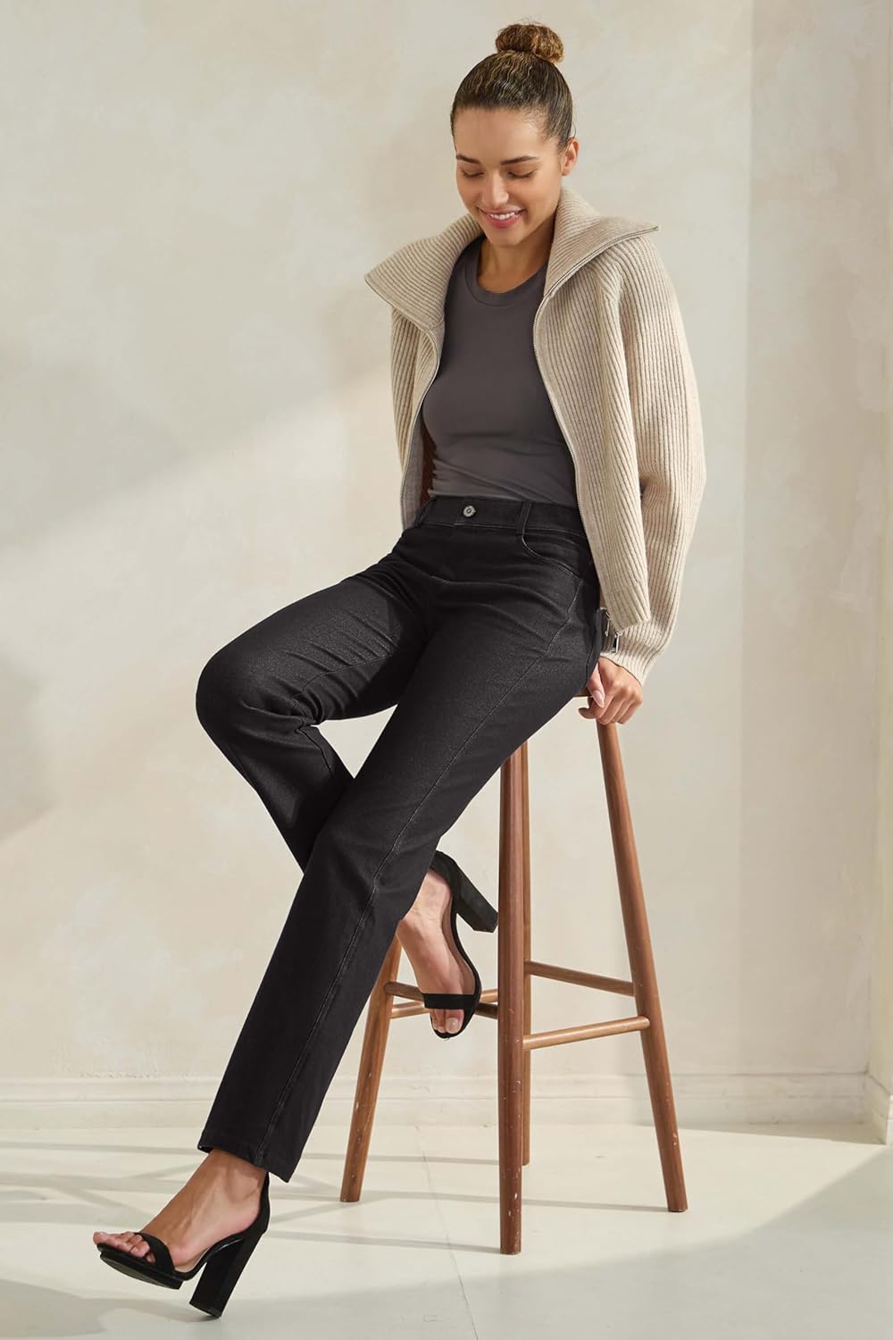 Prolific Health Women's Jean Denim Look Jeggings Straight Leg Many Colors Spandex Leggings Pants S-XXXL - Image 3