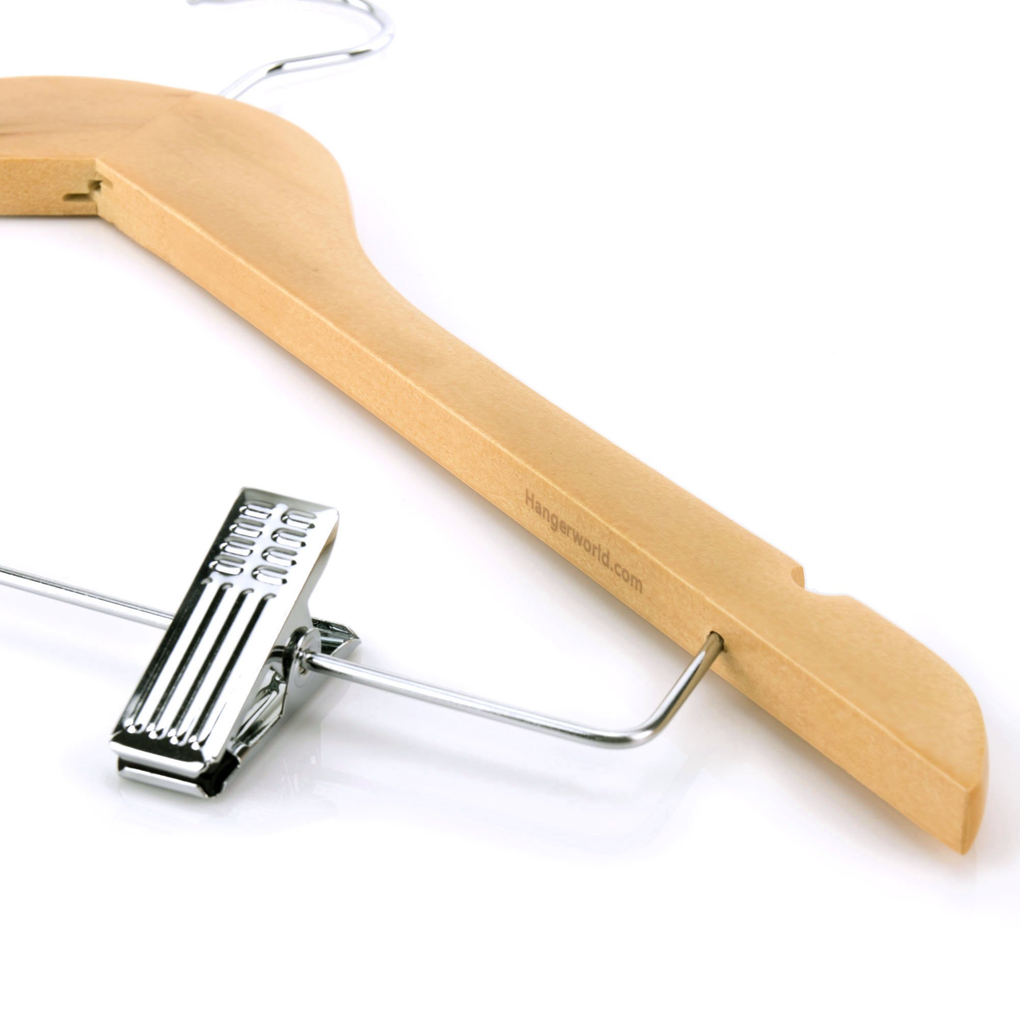 Hangerworld Lot de 5 cintres en Bois à Pinces Ajustables pour Tailleurs/Jupes - 45cm