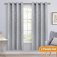 Vista 394 de BGment Room Darkening Curtains 95 Inches Long, Grommet Thermal Insulated Blackout Curtains with Wave Line and Dots Printed for Bedroom, 2 Panels