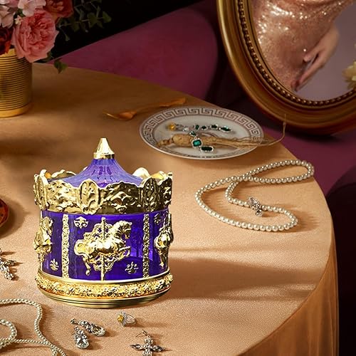 Miniatura 2 de Caja de carrusel Molde de resina con tapa, soporte para baratijas, molde de silicona, caja de almacenamiento de exhibición de joyas, molde de