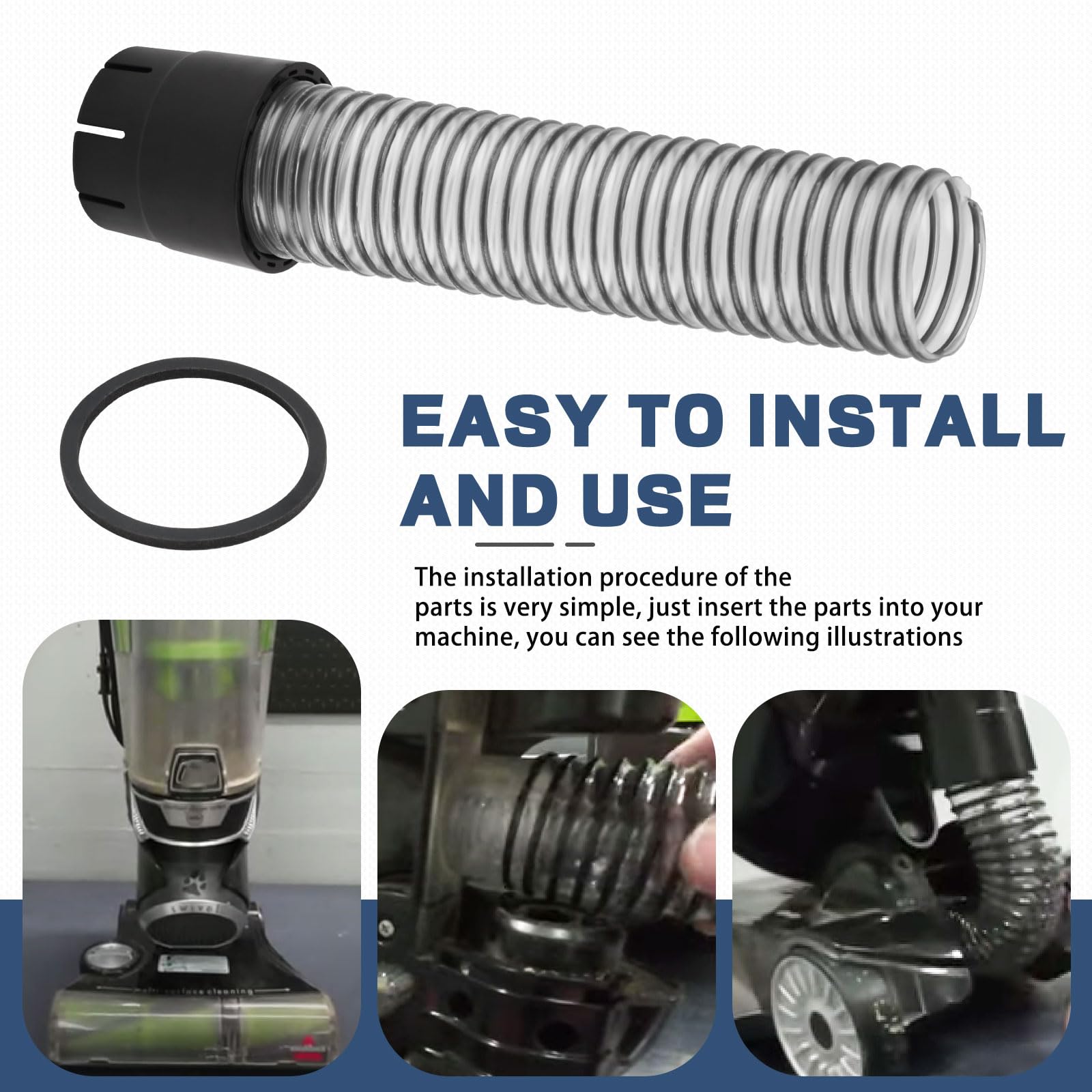 1608844 - Conjunto de manguera inferior de aspiradora compatible con aspiradoras Bi-ssell 1650 16501 16502 16508 1650A 1650C 1650P 1650R 1650W 160-8844