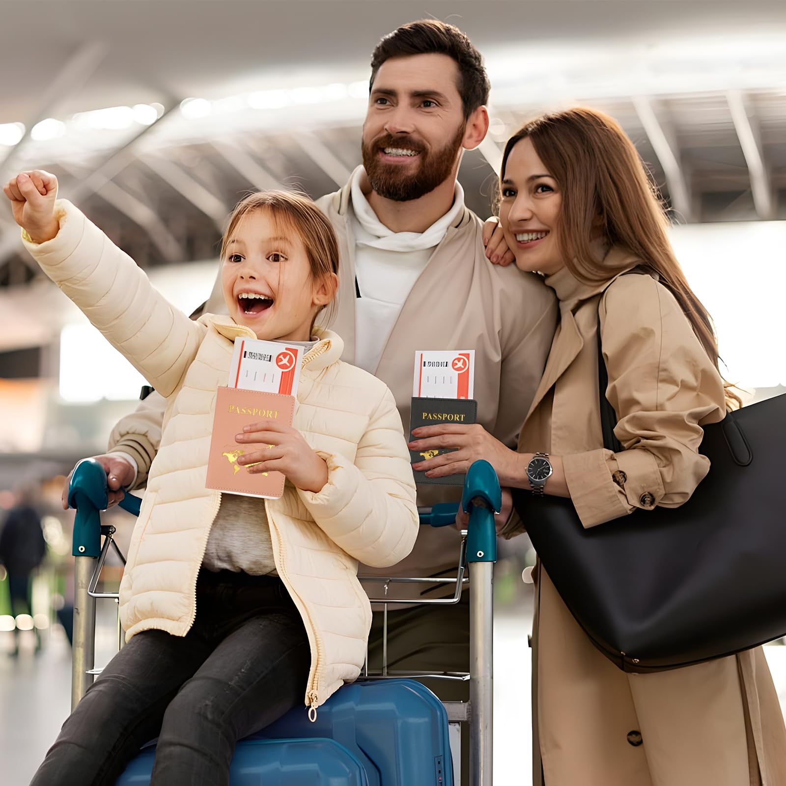 5 Pièces Protege Passeport, Porte Passeport en Cuir PU, Pochette Passeport 5 Couleurs avec Fentes, Protège-Passeports pour Billets, Cartes D'embarquement, Cartes De Crédit, Cartes De Visite