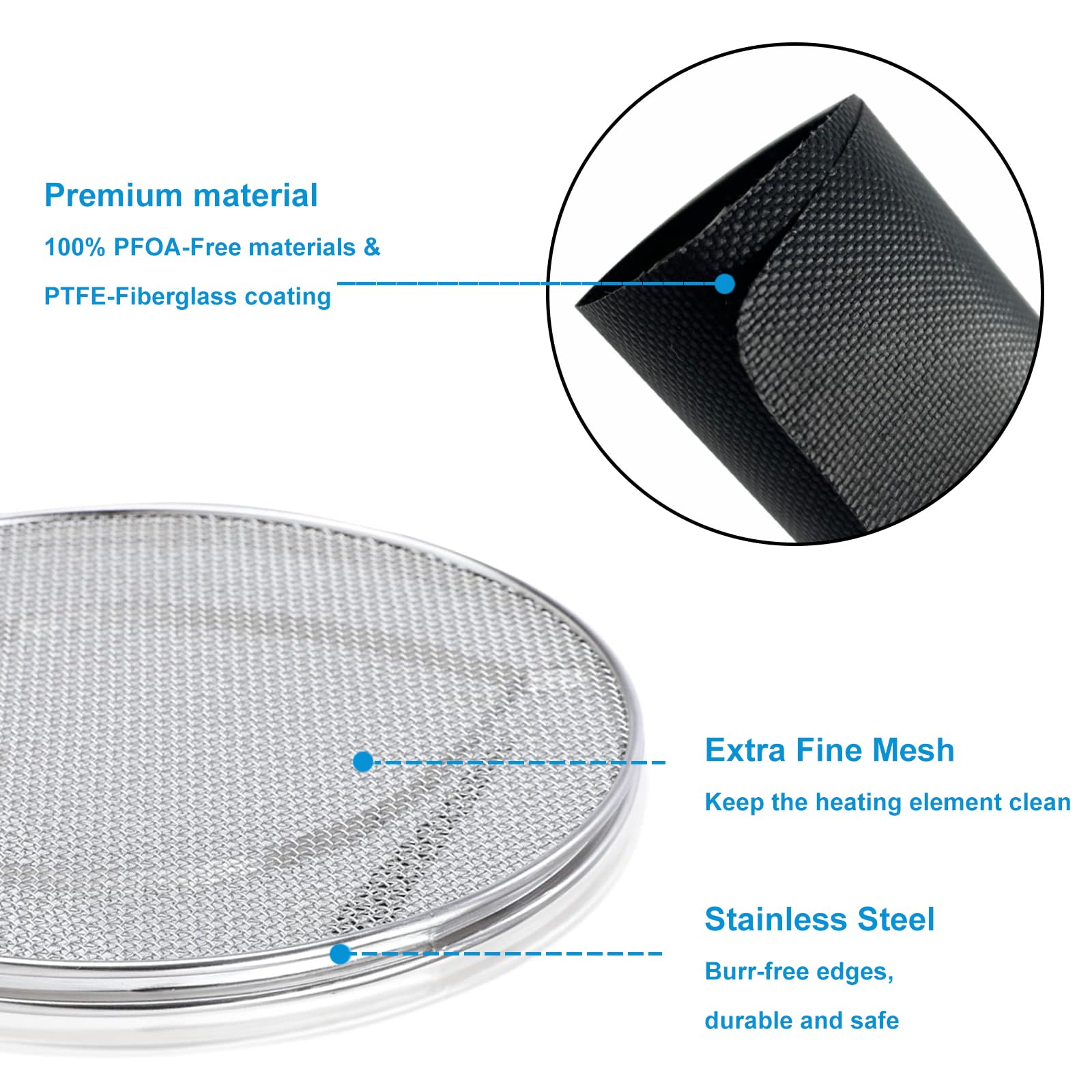 Papel De Pergamino Para Freidora De Aire FG551 Ninja Foodi Smart XL 6 En 1, Parrilla De Interior Antiadherente Perforado Herramientas Para Hornear 50 Unidades Blanco
