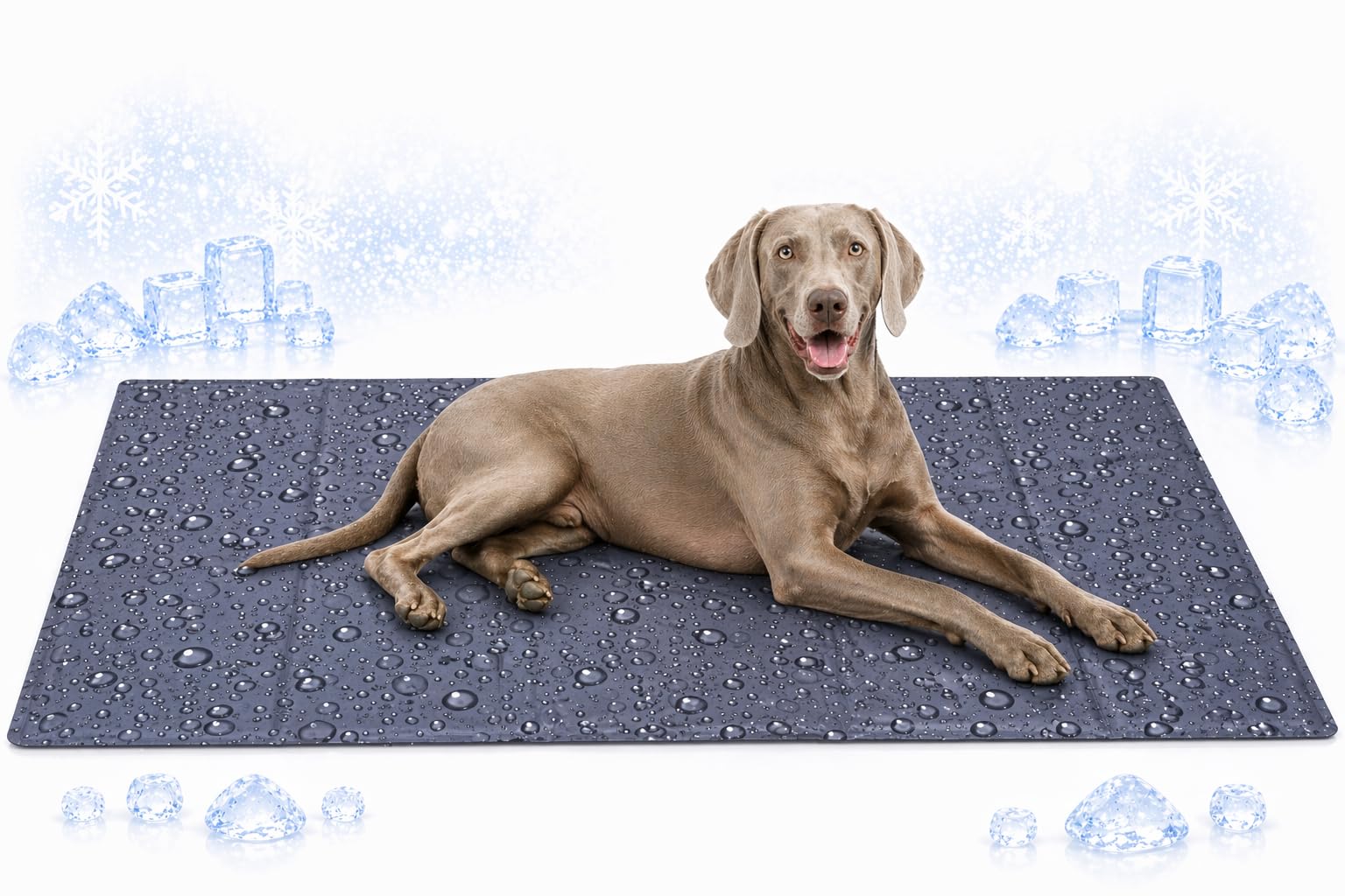 FLAMINGO Tapis rafraichissant Chien - Gris 120x80 cm - Polyester avec Gel et Mousse - imperméable - Pliable - Facile à Nettoyer - été - Type Tapis rafraichissant Chat