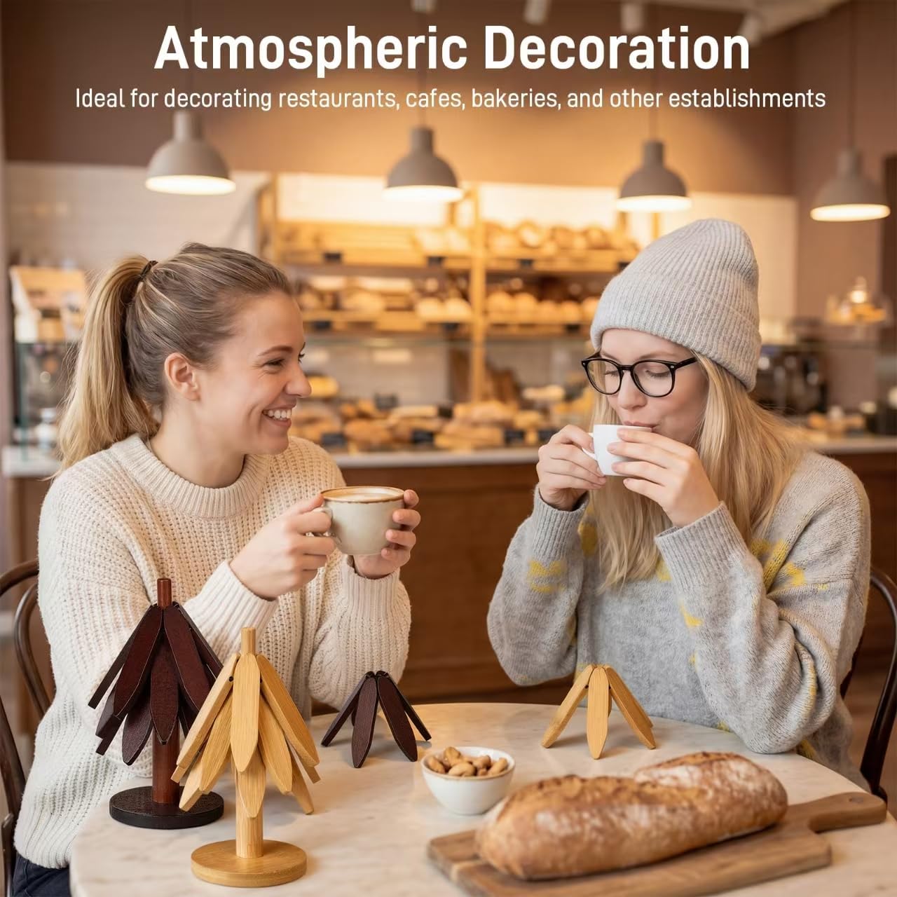 DecBeLiv Foldable Tree Trivet Wooden Hot Plate Holder, Bamboo Trivet for Hot Dishes, Heat-Resistant Pot Holder Tree for BBQ, Picnic, Outdoor Dining & Kitchen Decor image 5