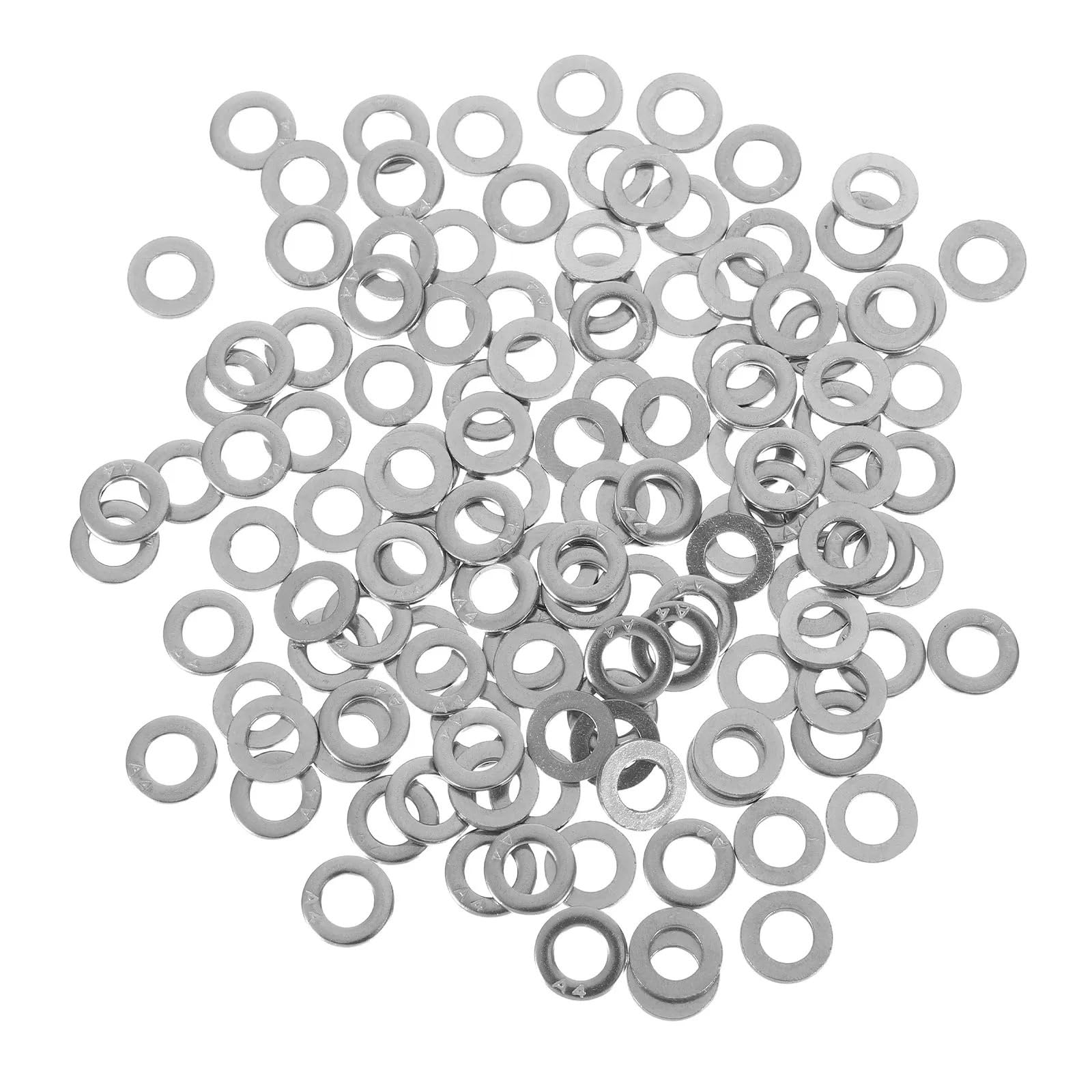 Unterlegscheiben 125 Stück Edelstahl-Unterlegscheiben, M6, rundes Metall for Bolzen, Schrauben, beständiges Hardware-Reparaturset-Sortiment