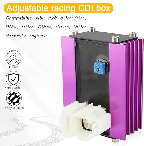 Miniatura 4 de Caja CDI de encendido ajustable de carreras de 12 V CA, compatible con GY6 50cc-90cc 110cc 125cc 150cc 4 tiempos motor motocicleta ATV Quad Scooter