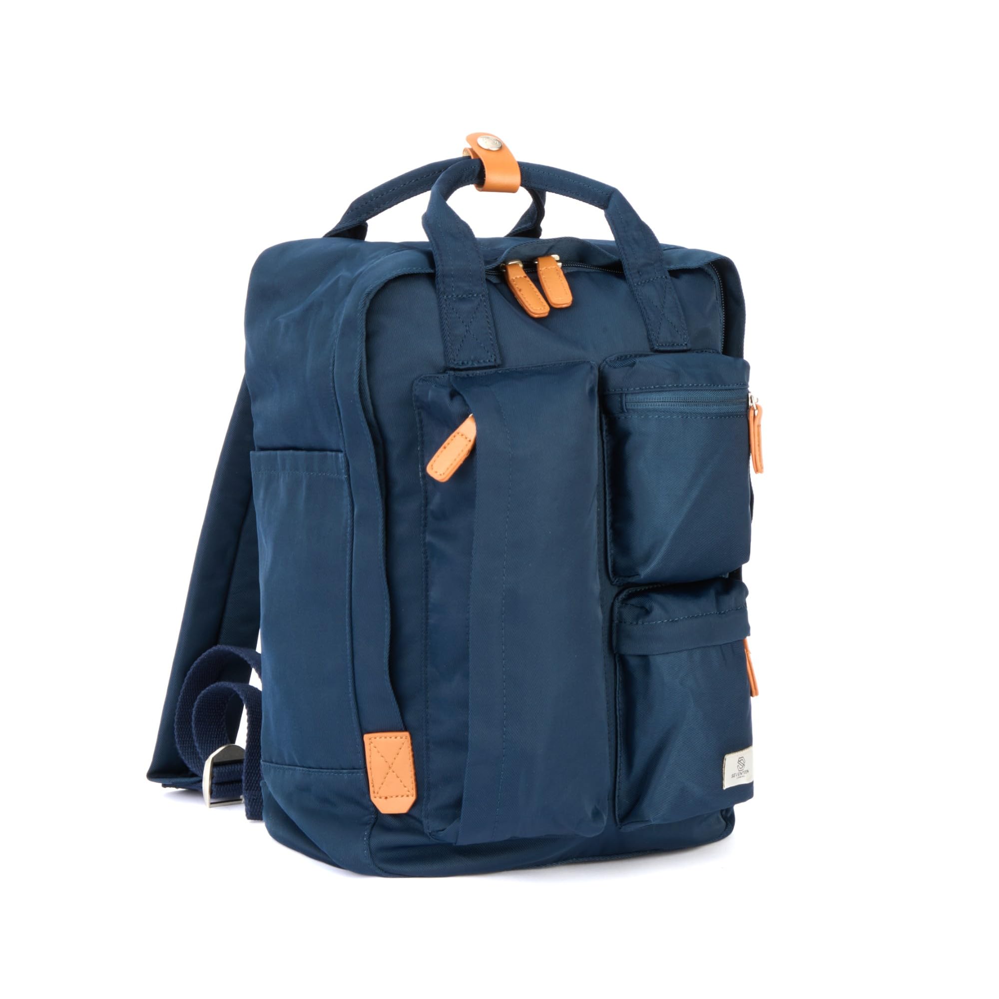 Seventeen London Unisex Navy – Modern Urban 'Piccadilly Circus' Backpack In A Classic Slim Simple Design – Fits Laptop Up To 13”