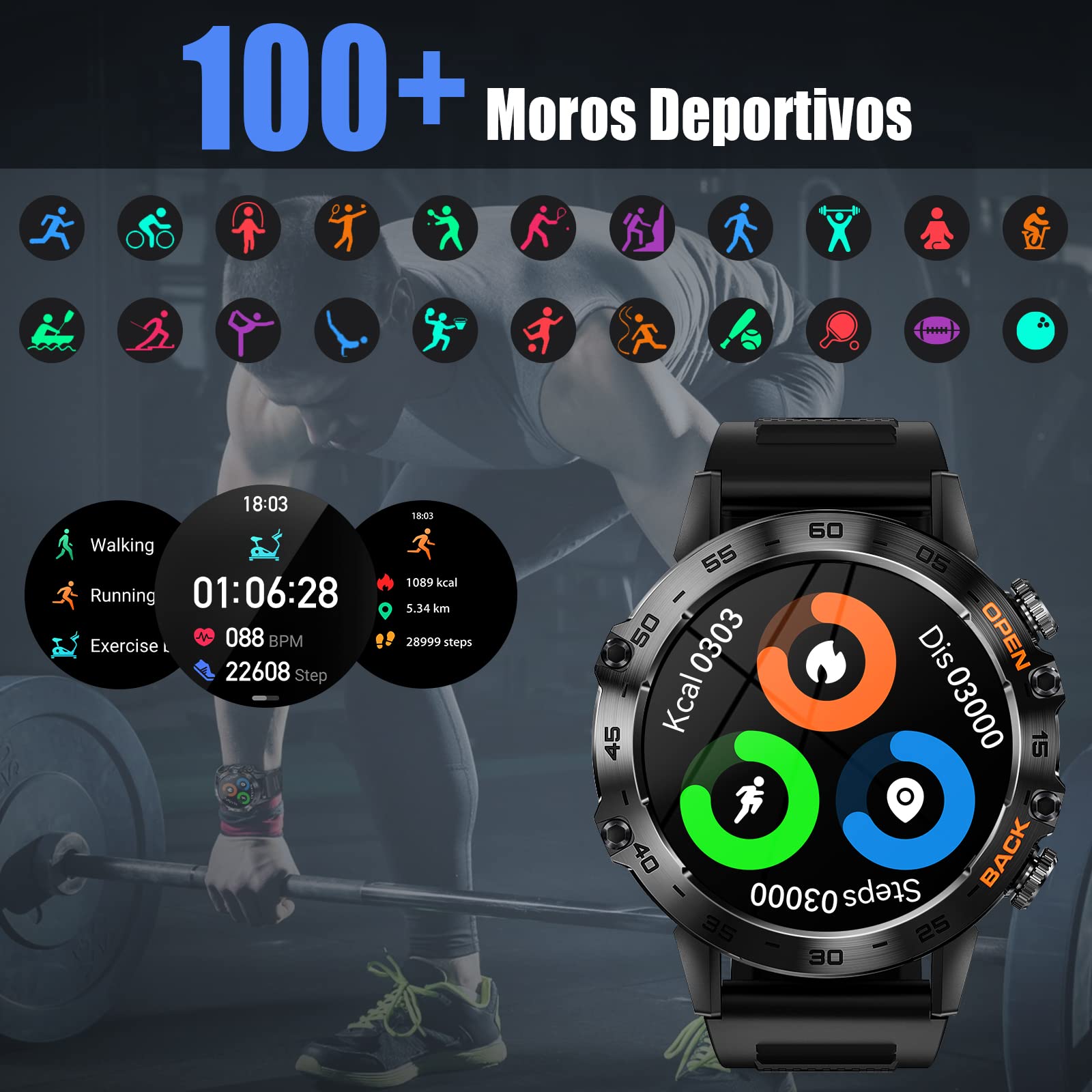 Men's Smart Watch, 1.39 Inch HD Bluetooth Call, IP68 Smart