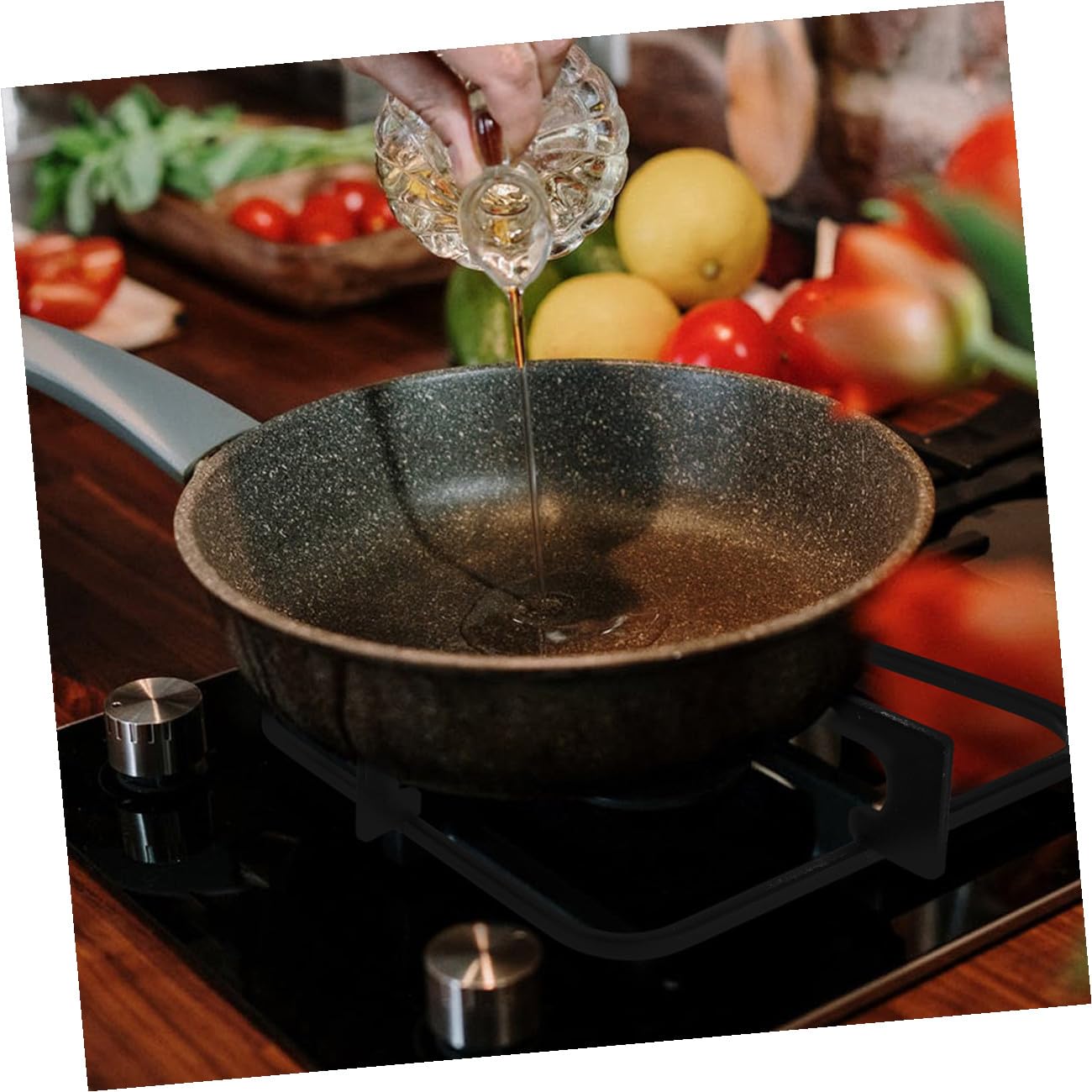 2 Stück Topfträger aus Gusseisen für Gasherd Stabiles Design und Hohe Haltbarkeit für Küche und Camping Rutschfeste Herdstützen für Wok und Töpfe