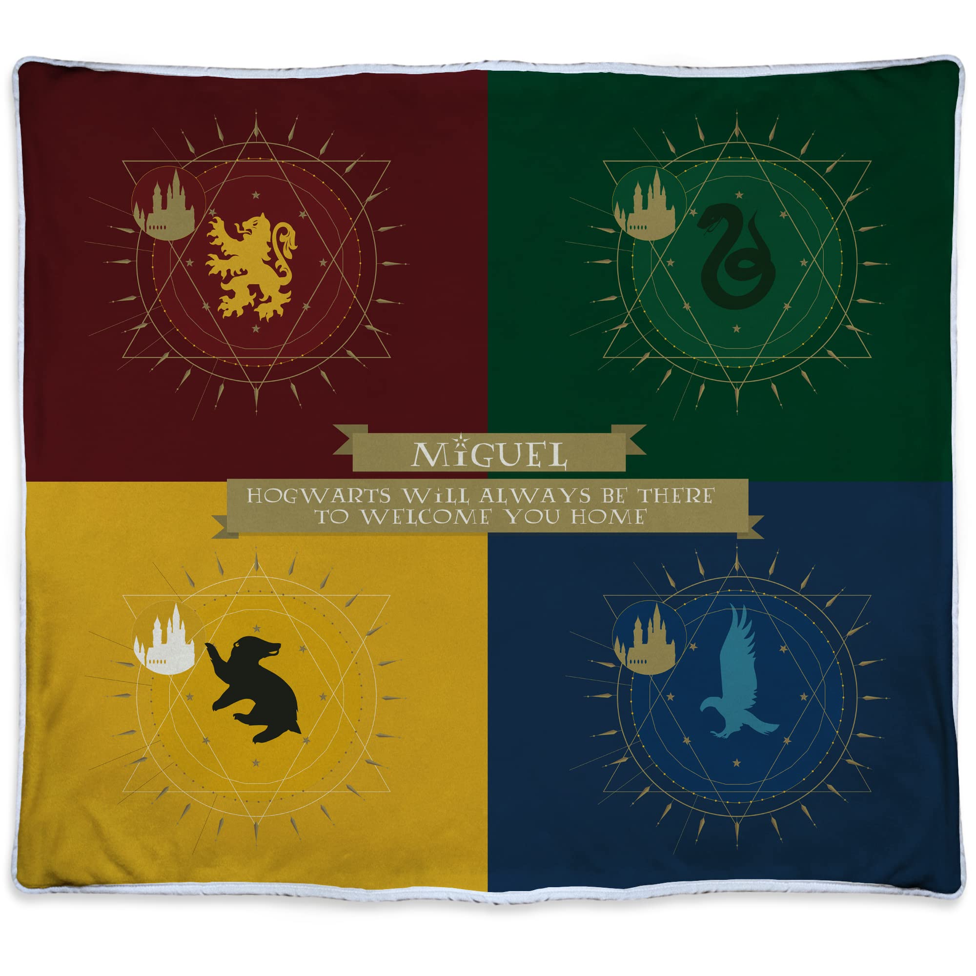 Manta Hogwarts Personalizada con Nombre/Texto. Varios Tamaños. Regalos Frikis Personalizados. Manta Polar Personalizada. Manta 125x140cm 480 g/m2. Manta Coralina Hogwarts