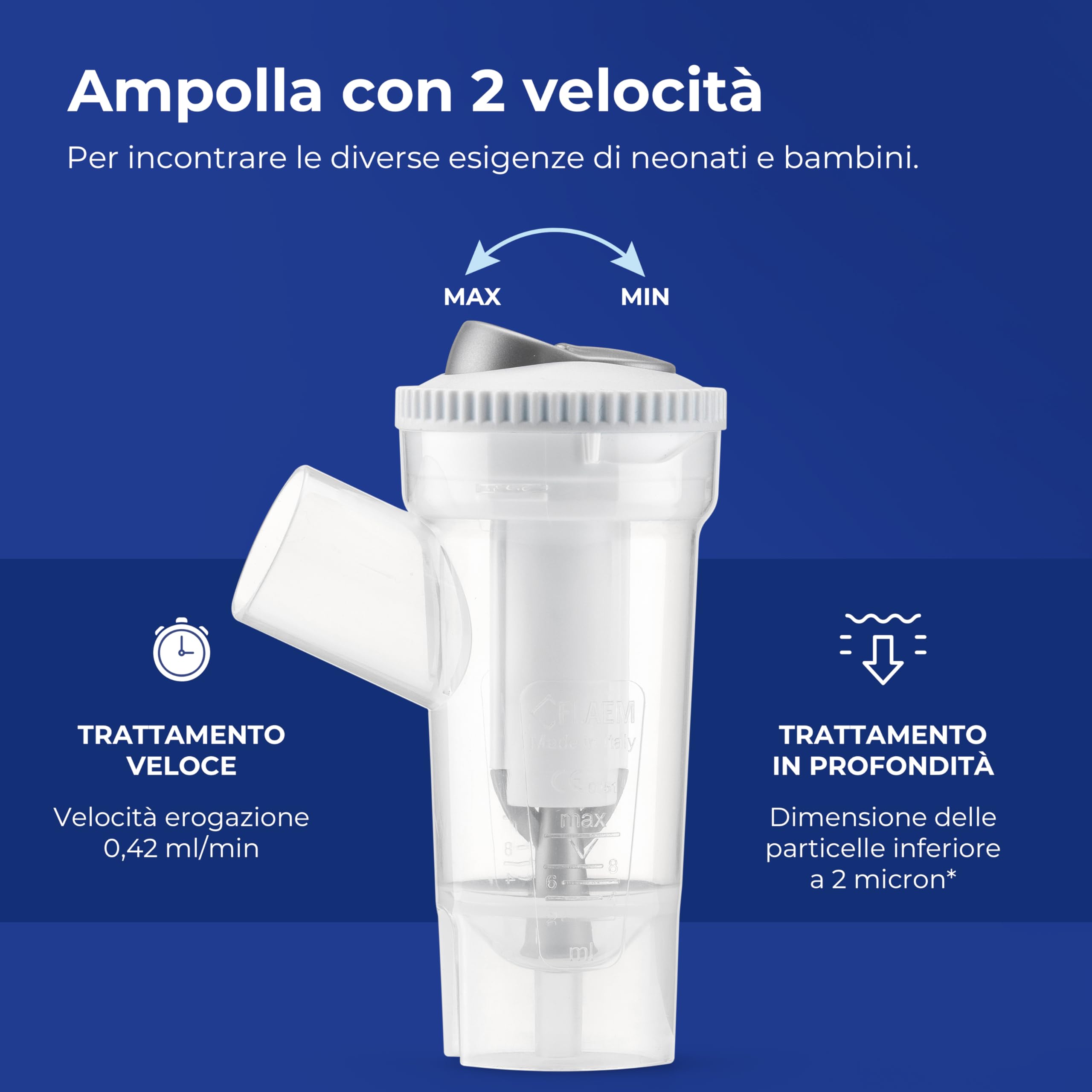 Flaem, Koala, Aerosol Veloce, Efficace e Divertente, Macchina Aerosol Adulti e Bambini Certificata, con Ampolla a 2 Velocità, Comode Mascherine Soft Touch e Filtro dell'Aria, Made in Italy