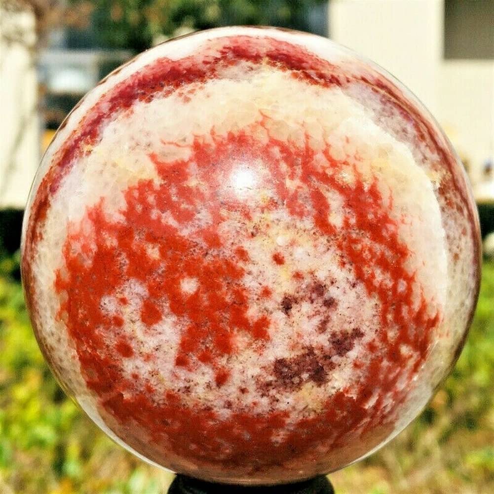 Decorazione for la casa da , sfera di cristallo di quarzo con sfera di rodocrosite naturale, regali di guarigione , cristallo naturale (dimensioni : 65-70 mm) Collezioni di casa ( Size : 65-70mm )
