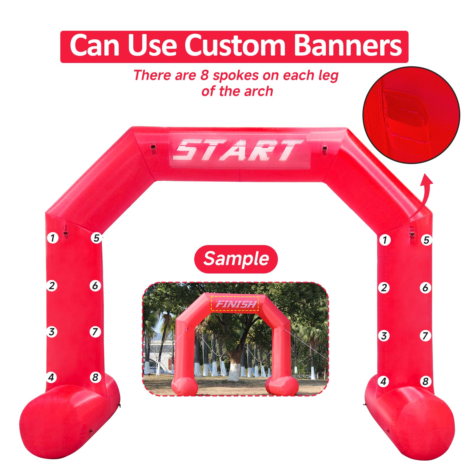 Arche gonflable publicitaire Pneucollection: marquages amovibles velcro