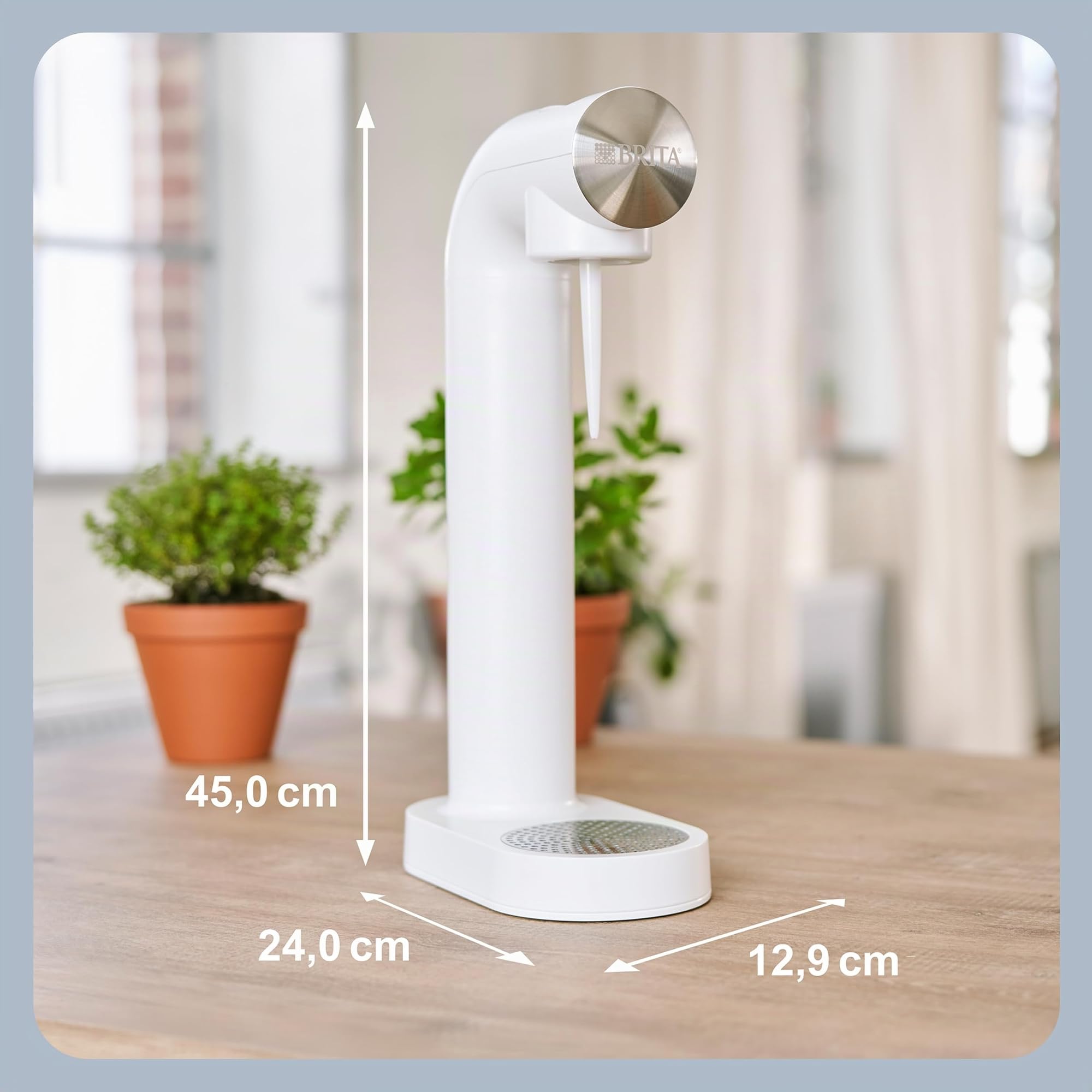 Brita sodaONE Gasatore Domestico Compatto Acqua Frizzante Con Cilindro CO2 Bianco