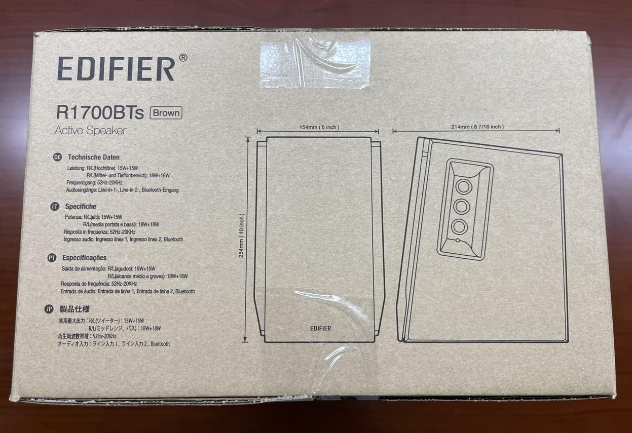 Edifier MONITOR DE ÁUDIO R1700BTS SAÍDA SUBWOOFER 66W RMS - MADEIRA