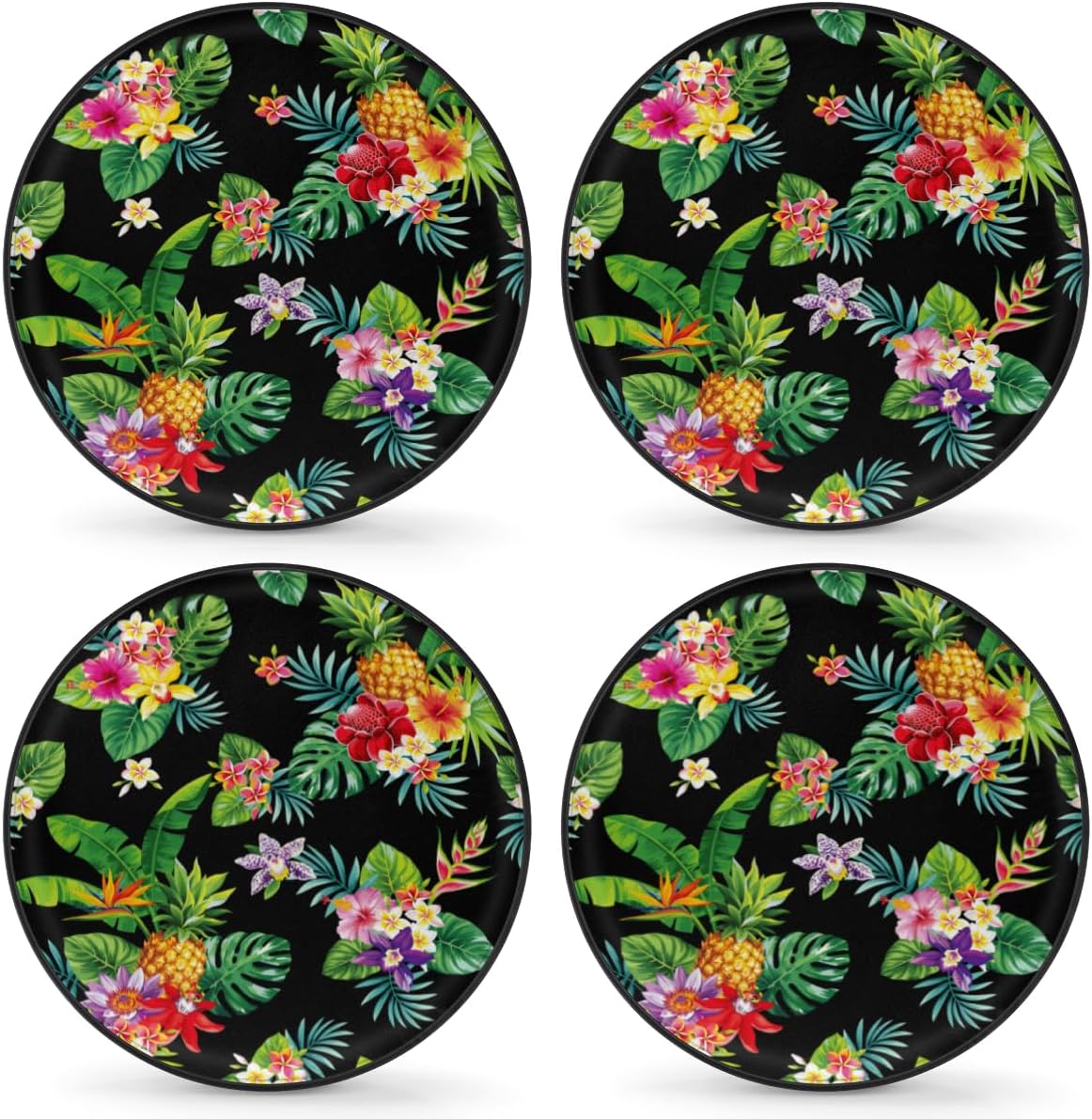 Tropical Pineapple Tire Covers Portable Spare Tire Cover Soft Durable Waterproof Dustproof Set of 4 Bags 16 Inches for Car Truck SUV Trailer Camper