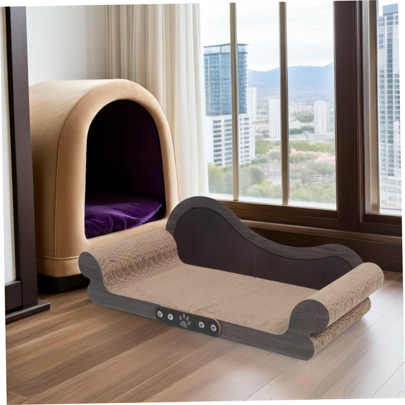 Katzenkratzbrett in Sofaform mit Viel Platz aus Wellpappe