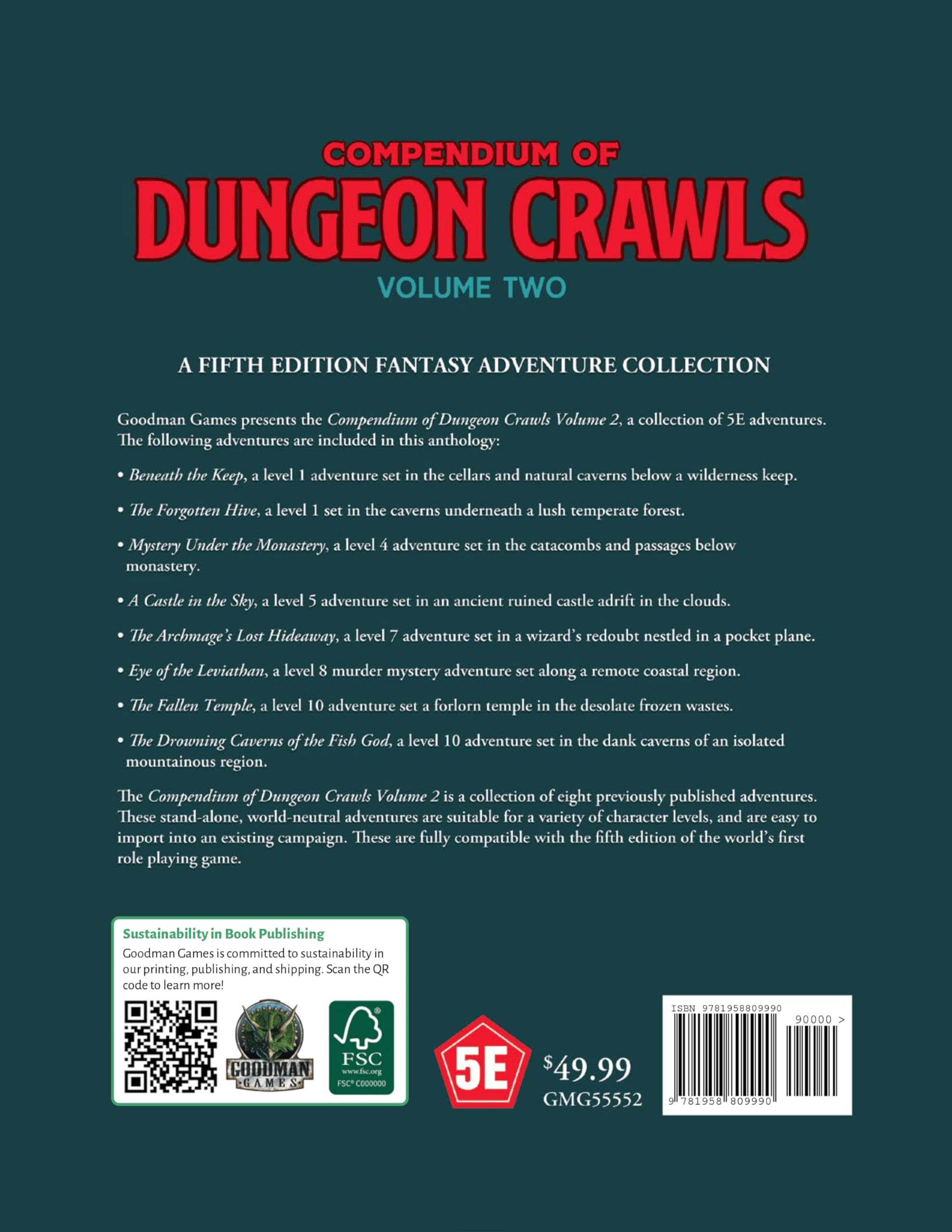 Goodman Games 5E Compendium of Dungeon Crawls Volume 2