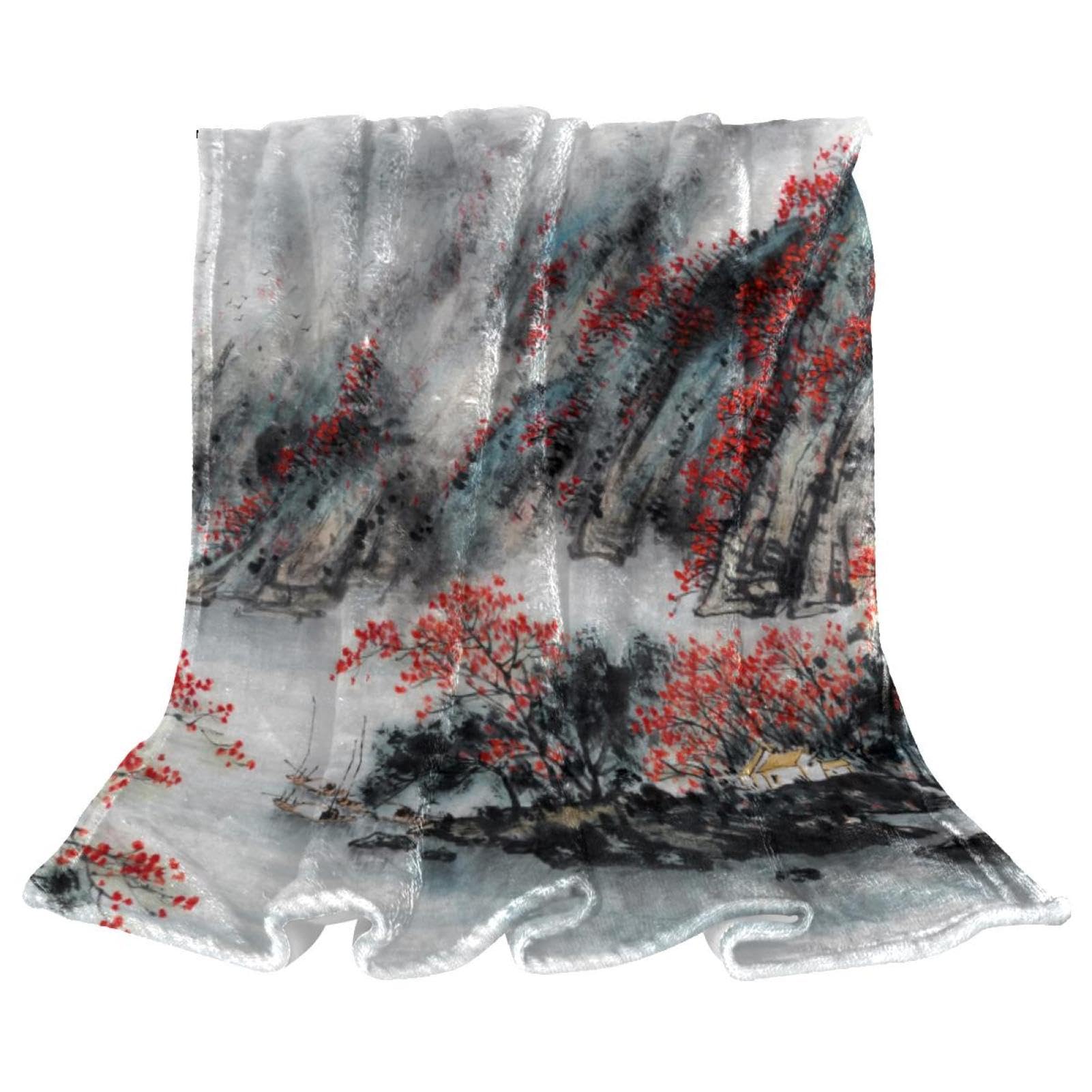 Couverture microfibre chaude jeté de canapé polaire motif traditionnel