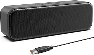 LIELONGREN [Newer] USB Computer Speakers for Desktop, Laptop Speaker, PC Speaker, Small Computer Soundbar with Hi-Quality Sound, Loud Volume, Rich Bass, Volume Control