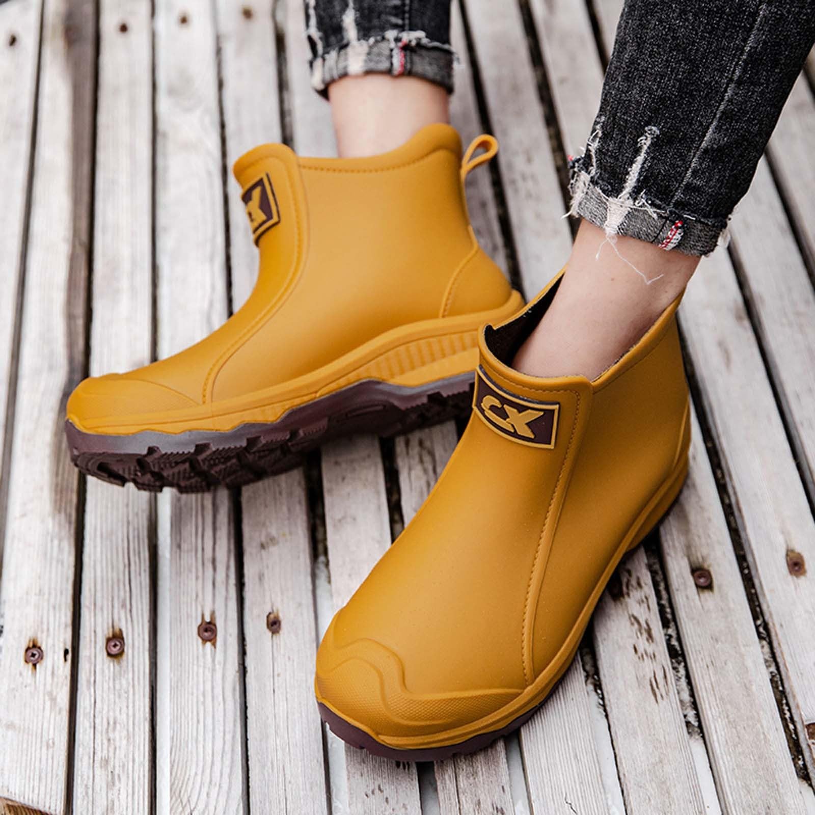 Chaussures de Pluie Tendance pour Hommes, Semelles épaisses, Confortables, pour l'extérieur, Lavage de Voiture, pêche, antidérapantes, Cuisine, Caoutchouc