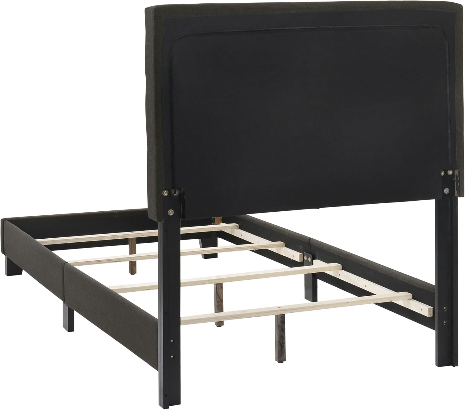 Coaster Home Furnishings - Mapes - Wood - Upholstered Panel Bed with Tufted Headboard, Low Frame and Transitional Style - Bedroom - Twin Size - Charcoal - 305746T