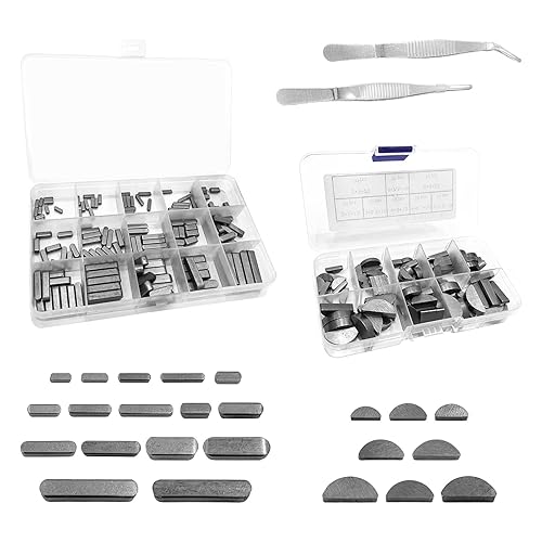 220Pcs Keyway Key Stock Assortment Kit, Square Parallel Drive Shaft