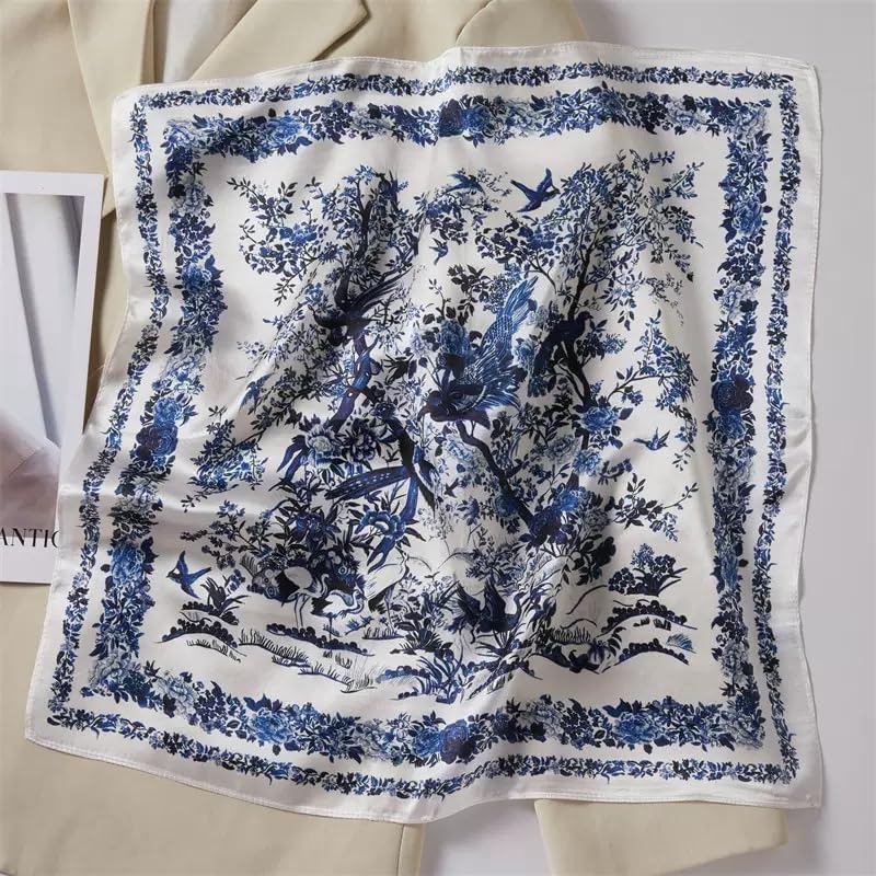 Image of ANDANTINO 100% Mulberry Silk Scarf -21 inch Square Neckerchief with Gift Packed
