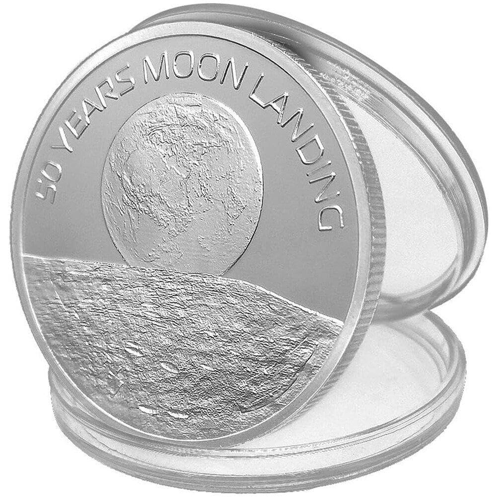 Sanfly Style2 Astronaut Moon Landing Commemorative Coin 50Th Anniversary Of Moon Landing Collectible Souvenir Coin Universe Challenge Coin