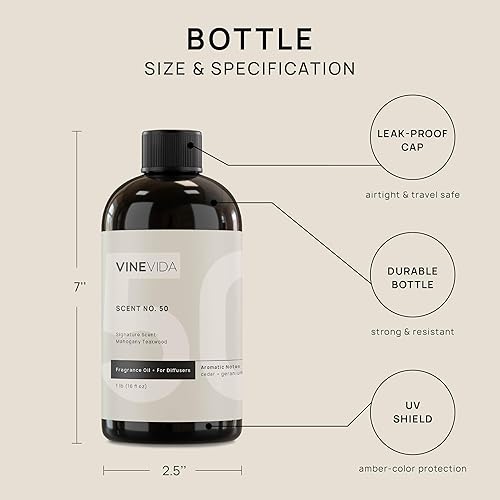 Miniatura 37 de VINEVIDA Aceite aromático de madera de teca de caoba para difusores de aire frío, aceites esenciales para recarga de aceite difusor y ambientador