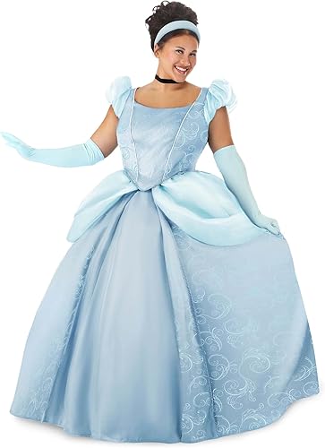 Disney Cinderella Plus Size Costume for Women Fairytale Princess Blue Ball Gown Dress Disney Princess Cosplay