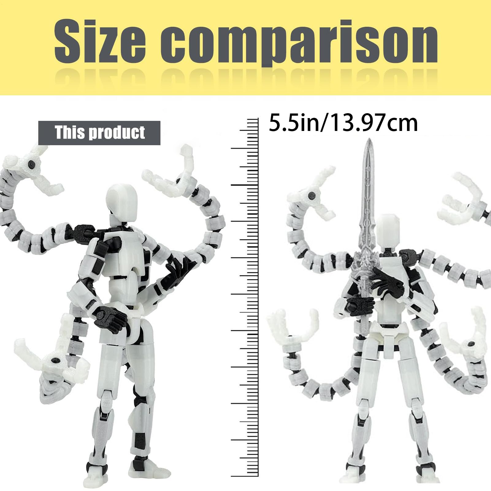 3D Printed Mannequin Toys, Action Figure Already Assembly, Multis-Jointed Movable Model With 3 Hand Types And 7 Tool Options - Image 7