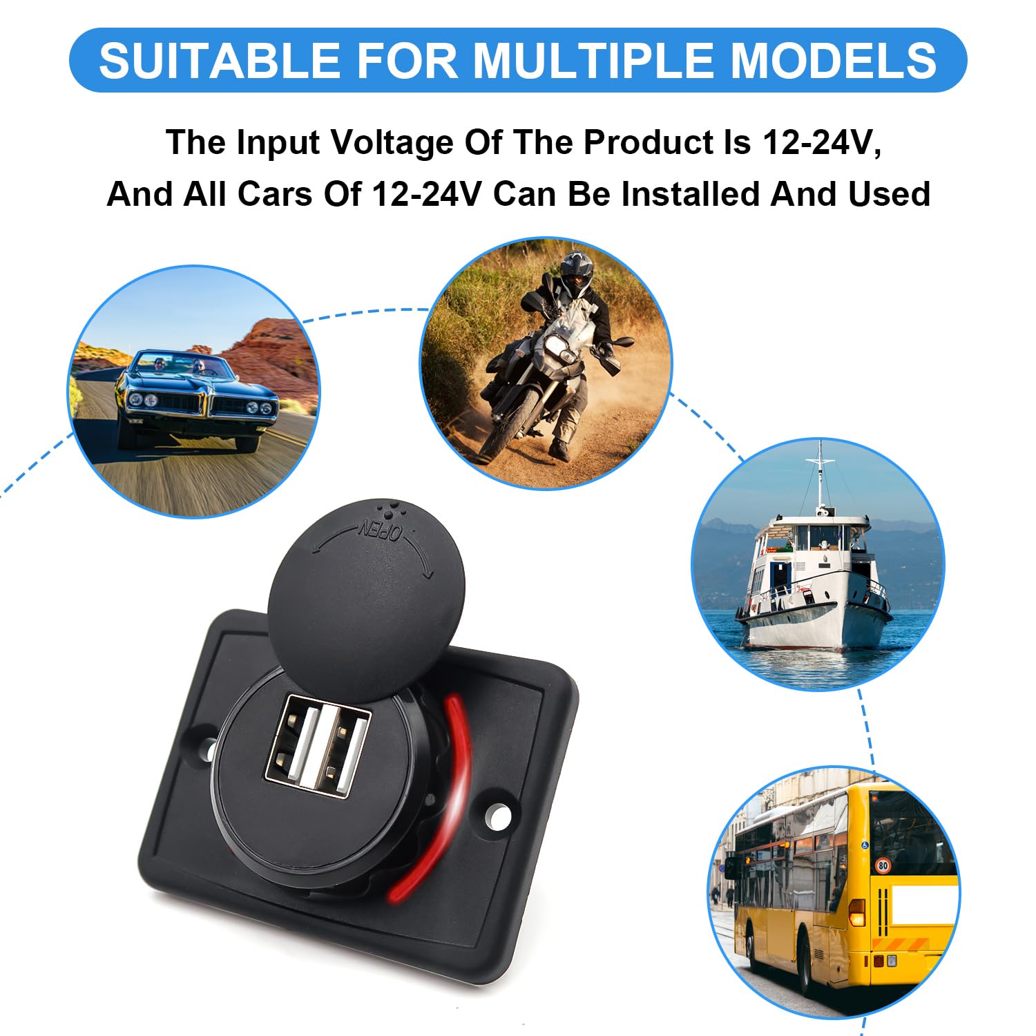 3,1A Pannello Di Uscita USB - Presa A Parete A Doppia Porta - Foto 4