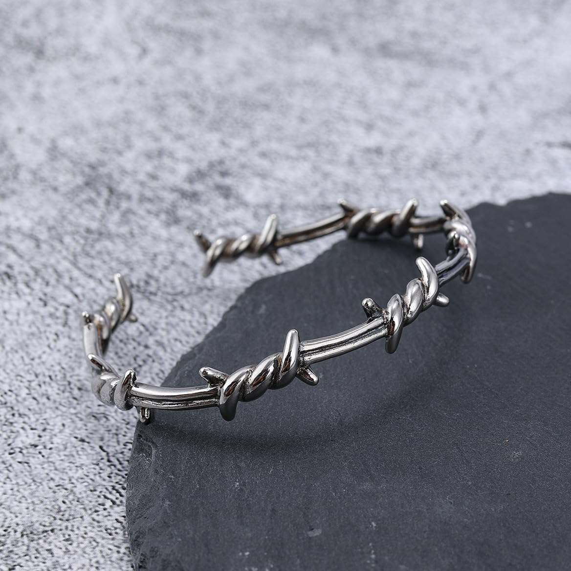 TURTLEDOVE Retro Twisted Cuff Bangle Bracelet Metal Crown of Thorns, Barbed Wire Bracelet for Men Women - Image 3