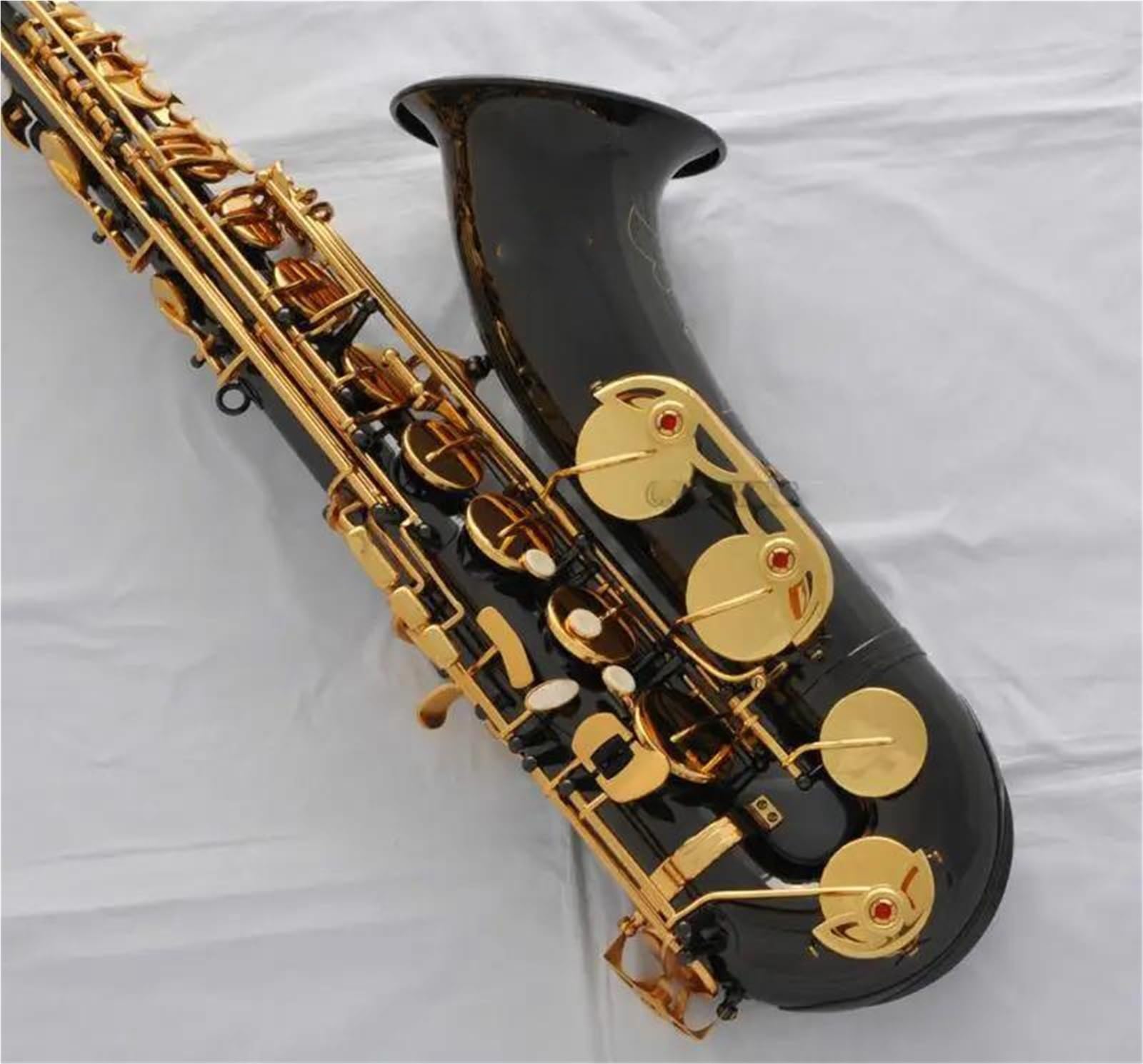 Profesjonalny Saksofon Tenorowy Czarny Niklowo Złoty Bb High F Saksofon