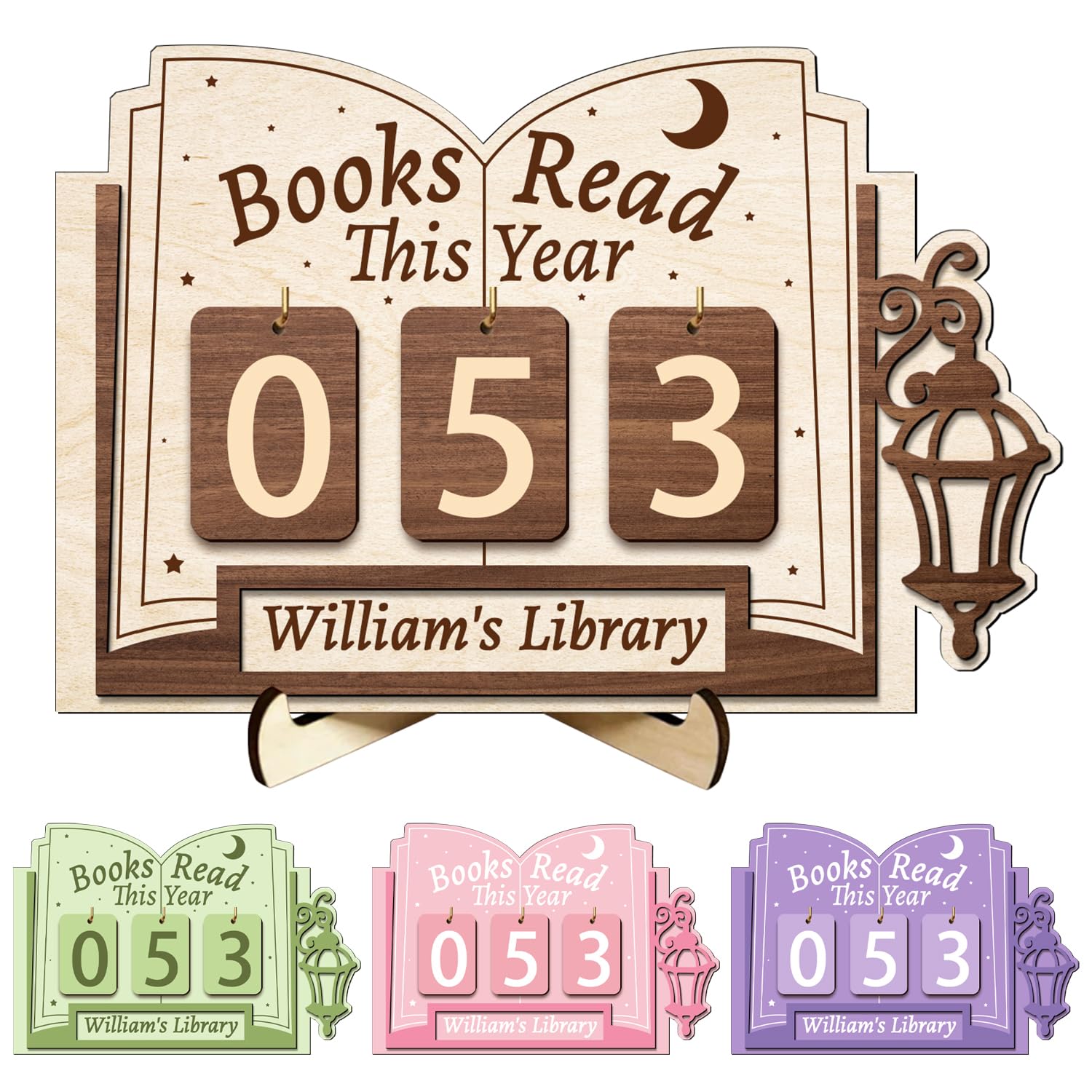 Hvnywmmg Style 9 Books Read This Year Counter Sign – Personalized Reading Tracker Plaque, Custom Bookish Gifts For Readers, Librarians, Teachers – Bookshelf Décor For Reading Challenge
