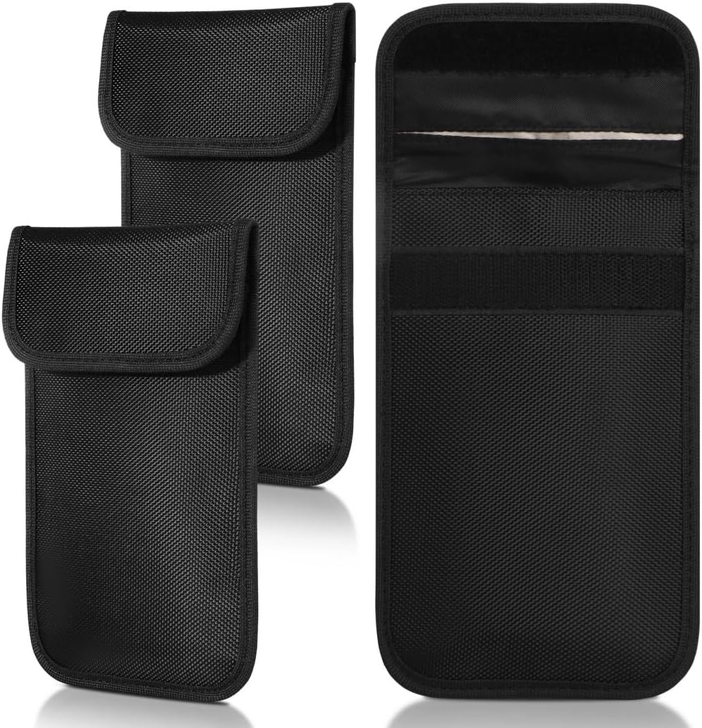 3-Piece Radiation-Blocking Phone Sleeve Set, Mobile Emf Shield Cases with Storage, Designed for Sensitive Use Red