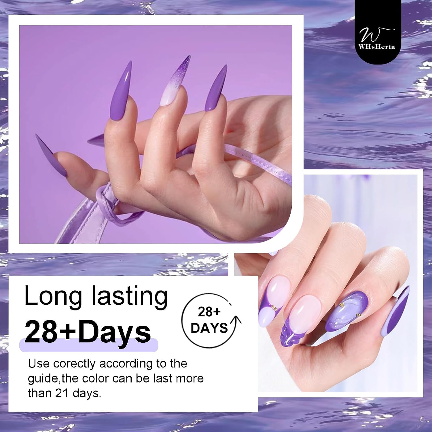 TPO Free Purple Gel Nail Polish Set – 6 Colors 15ML Violet, Dark Purple, Lavender, Pastel Pink – Soak Off UV LED Nail Gel Kit for DIY Art, Summer Nail Art Manicure Kit as Gitf B for Women