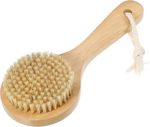 Miniatura 8 de VOCOSTE 1 cepillo de baño, madera para ducha con asa, marrón, 9.8 pulgadas