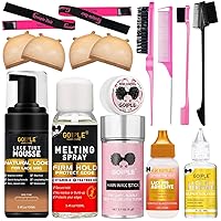 Vista 1 de Kit completo de pegamento de encaje con mousse de tinte de encaje, pegamento de peluca en aerosol de fusión de encaje para pelucas y extensiones