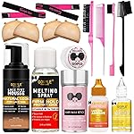 Lace Tint Lace Melting Hair Mousse for Women\'s Wigs and Hairpieces - Natural Finishing Tint Spray Tool Set (Medium Brown)