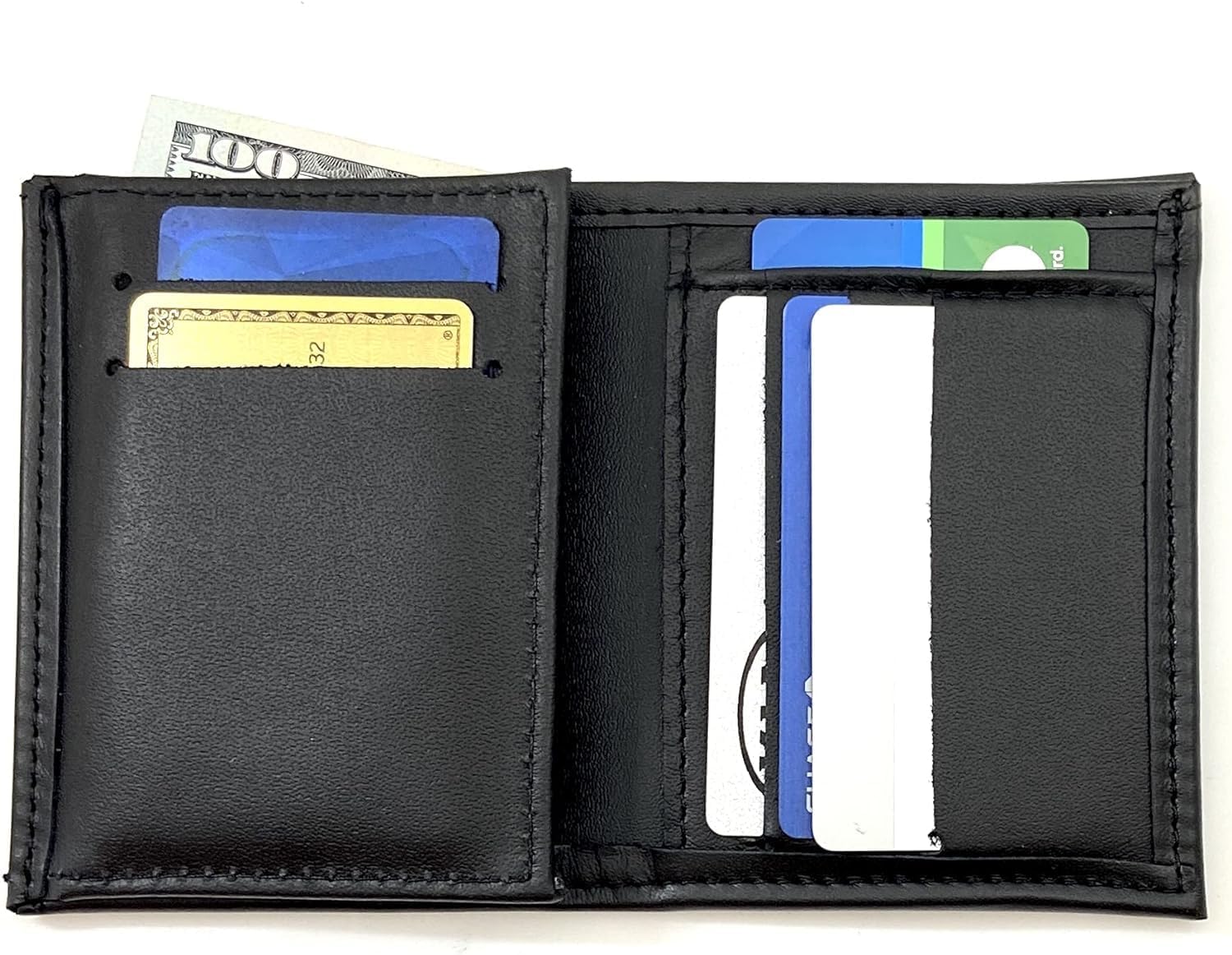 Perfect Fit Shield Wallets Detroit Police Recessed Badge Wallet (Cutout 187, 2.6 inches tall), Black, One Size