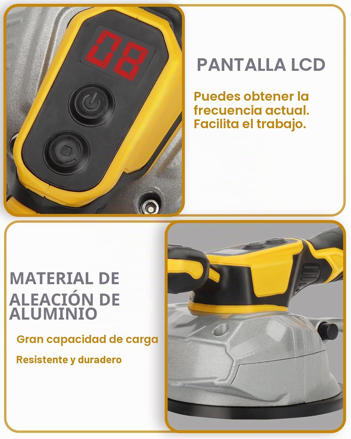 Máquina niveladora de vibración de azulejos para batería Dewalt de 20 V, herramienta de instalación de máquina de vibración de azulejos inalámbrica, herramienta vibradora de 150 W con 8 velocidades,